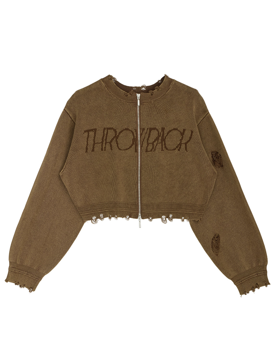 DAMAGE LOGO SHORT KNIT TOP
