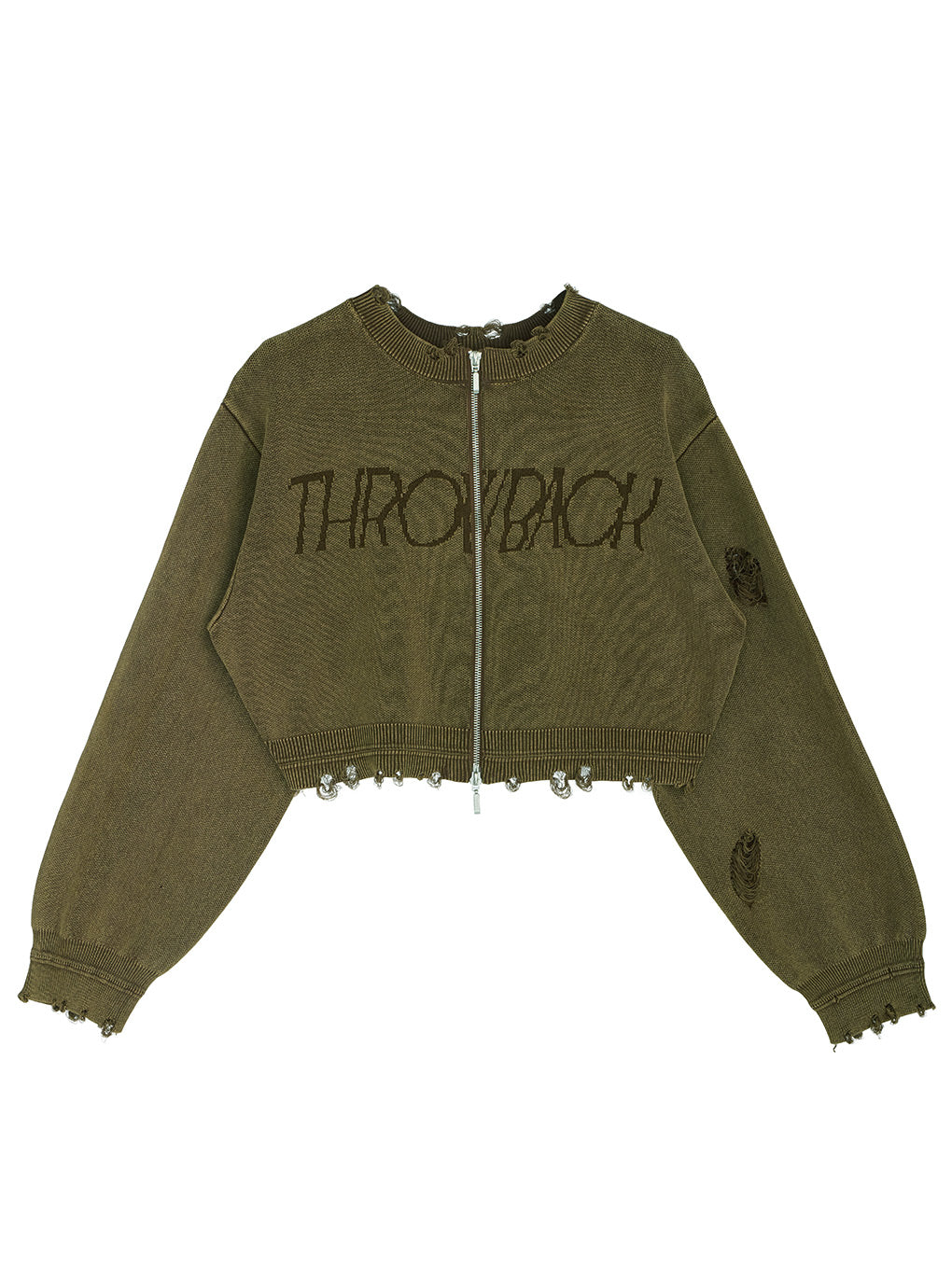 DAMAGE LOGO SHORT KNIT TOP