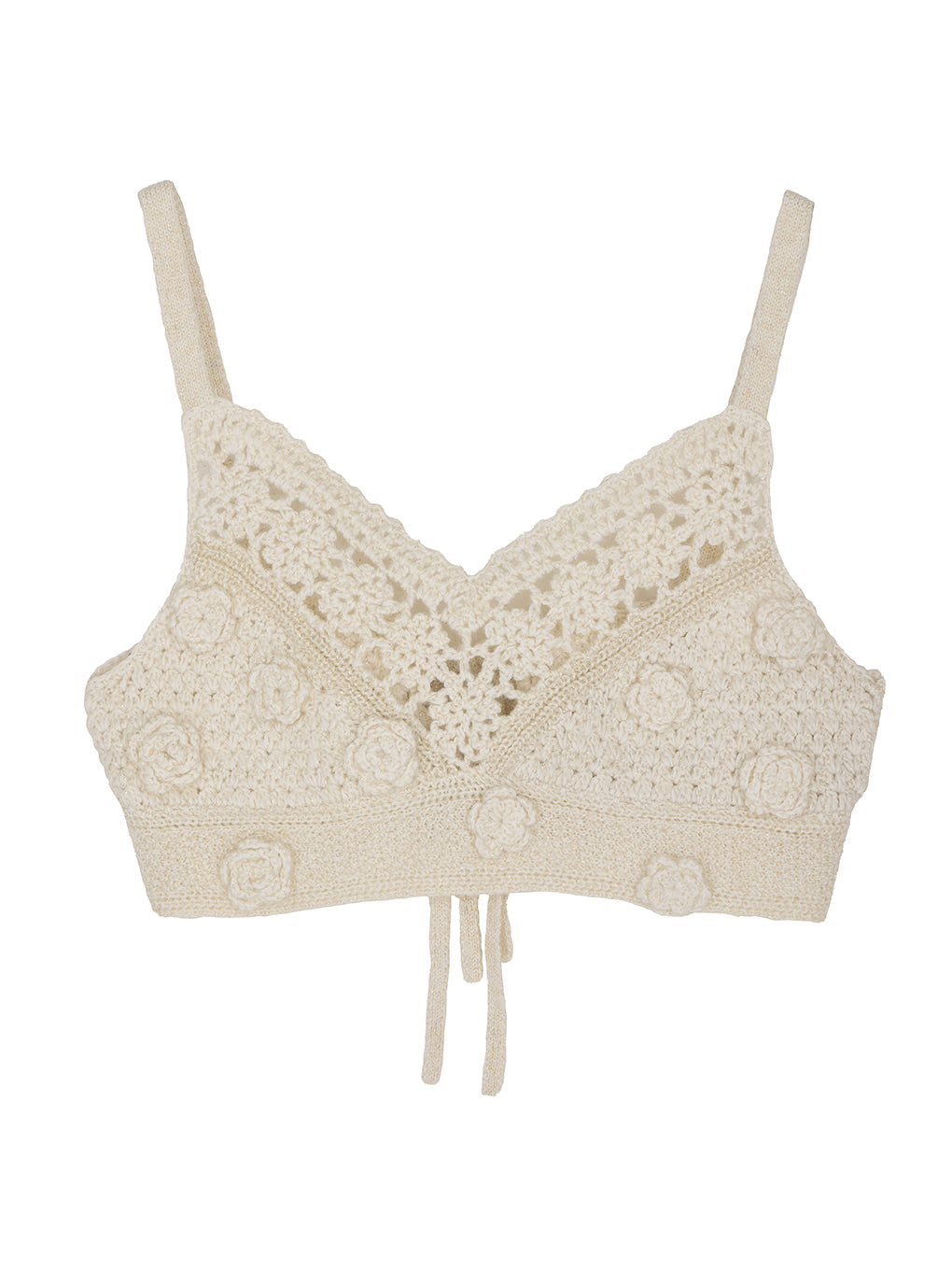 FLOWER MOTIF MOHAIR KNIT BUSTIER