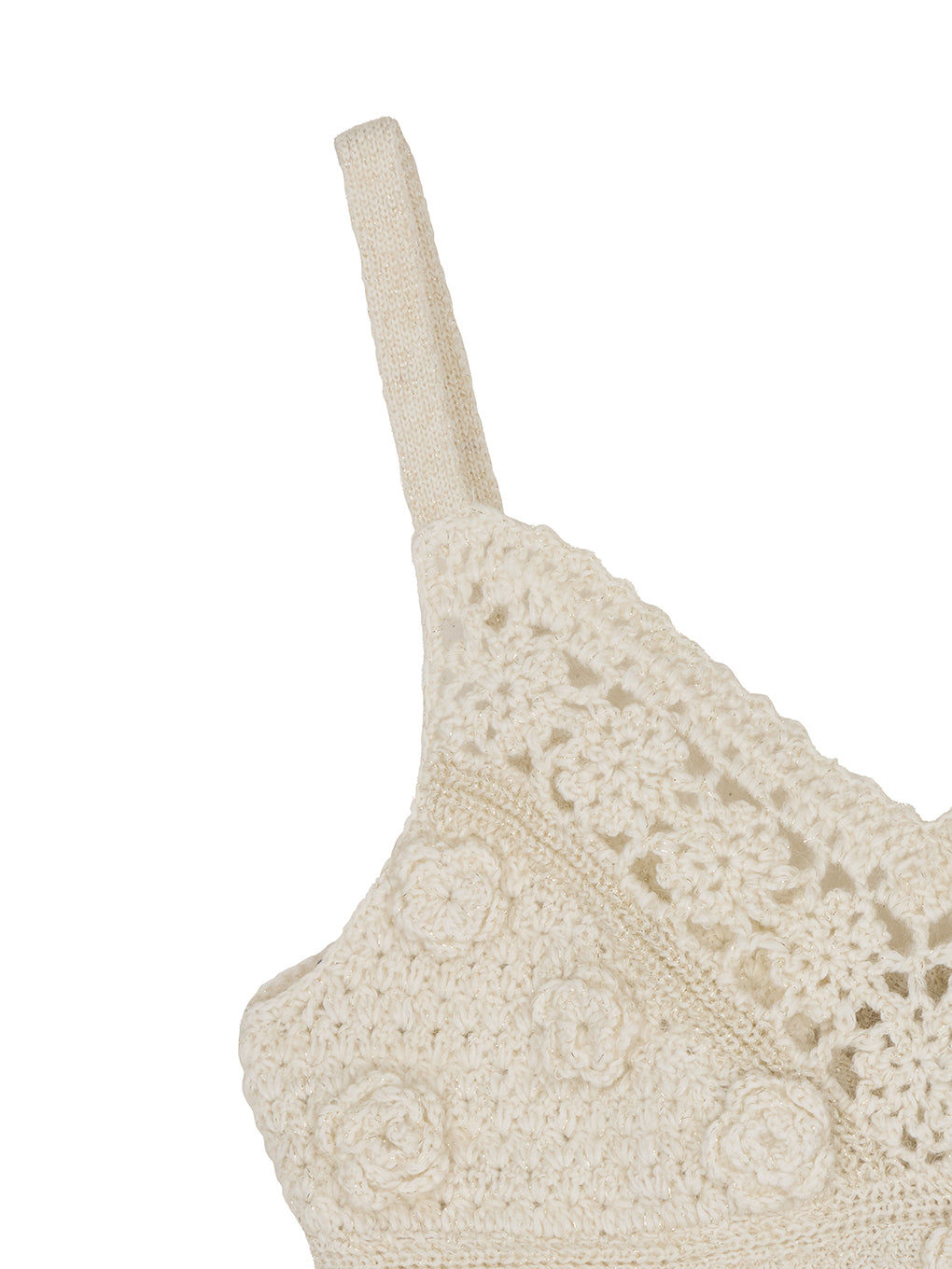 FLOWER MOTIF MOHAIR KNIT BUSTIER