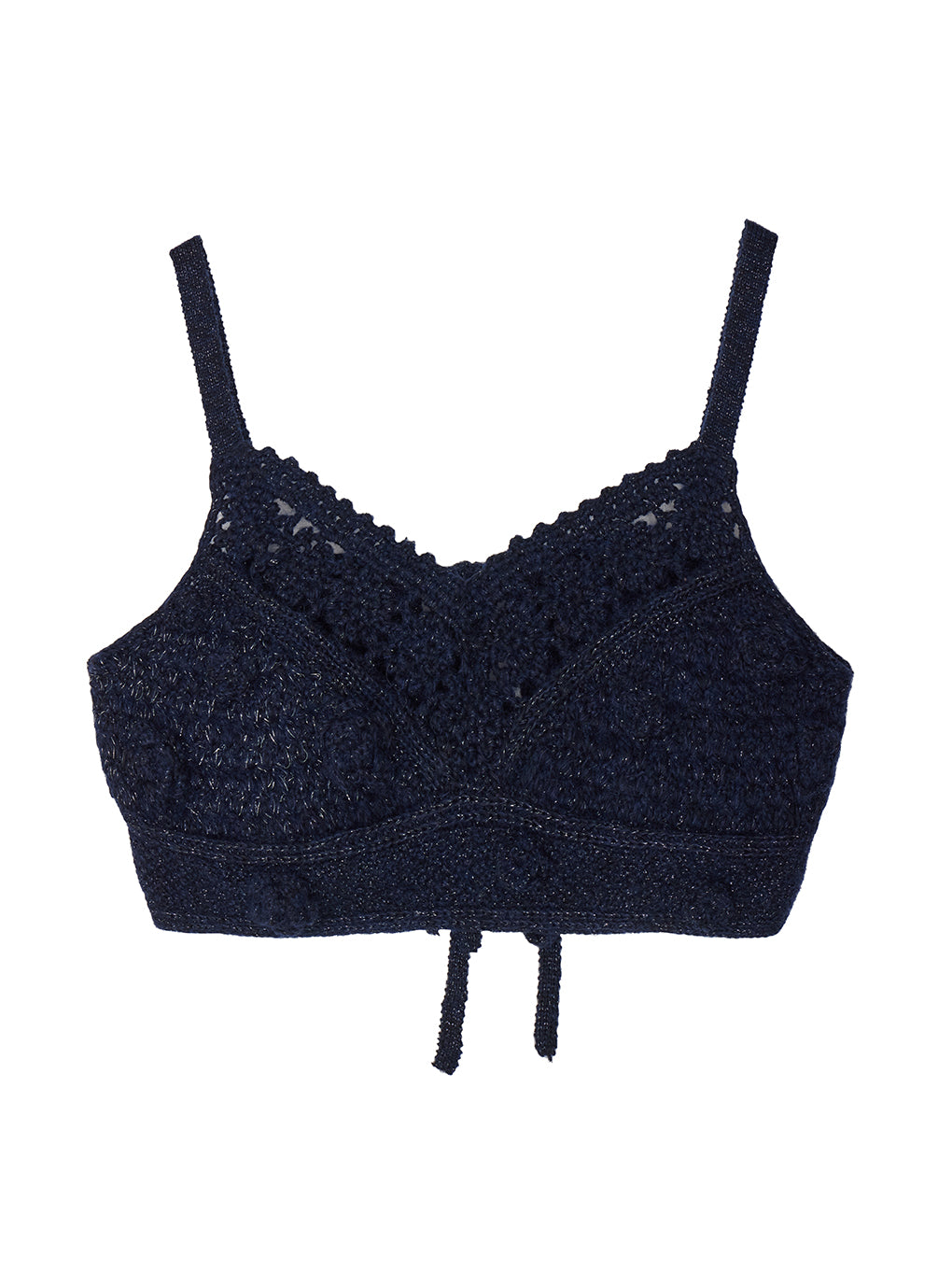 FLOWER MOTIF MOHAIR KNIT BUSTIER