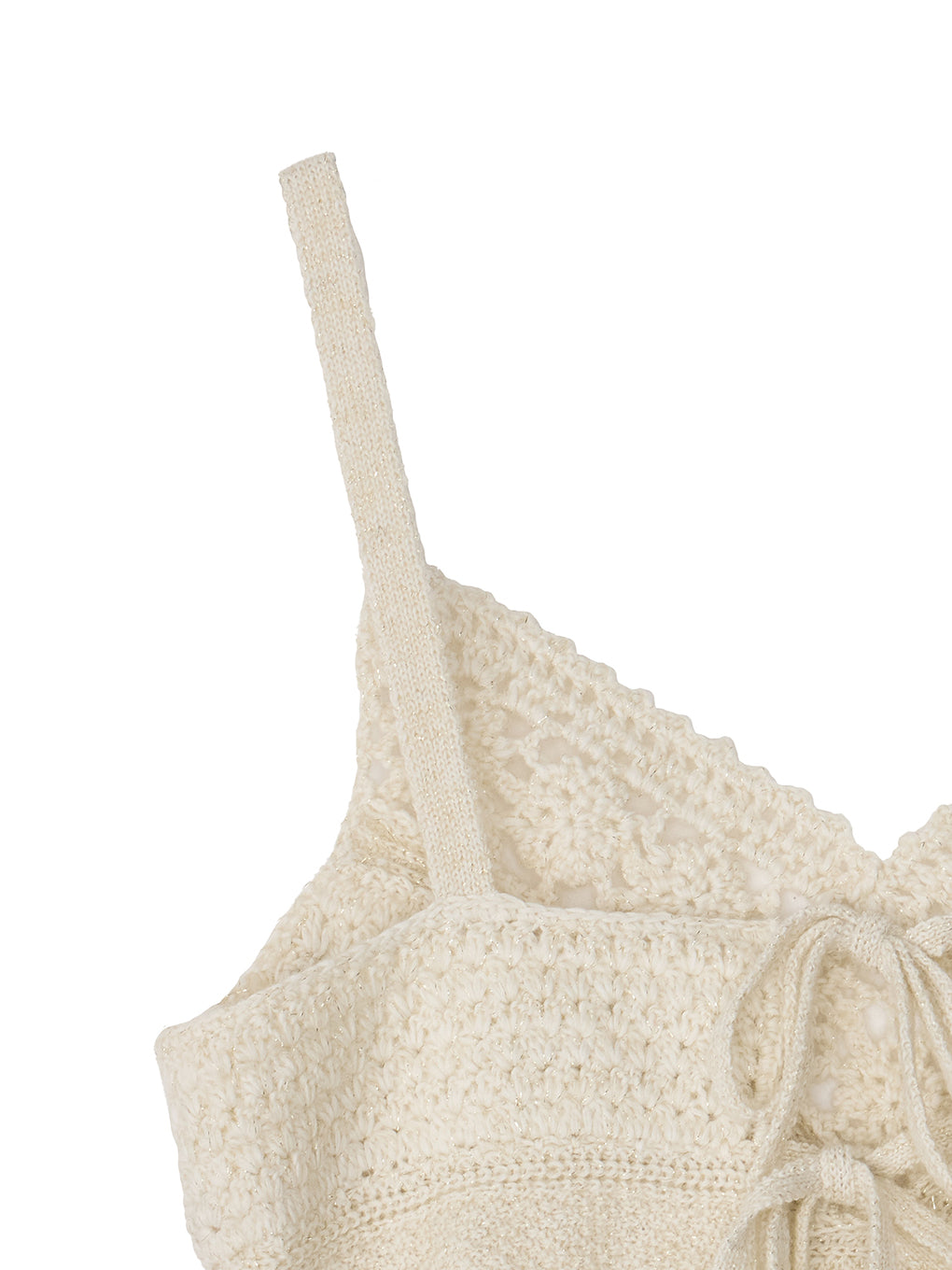 FLOWER MOTIF MOHAIR KNIT BUSTIER