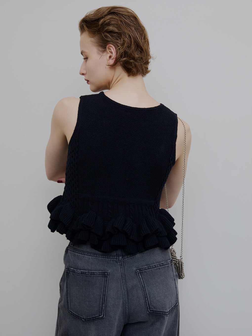 MILT RUFFLE KNIT TOP