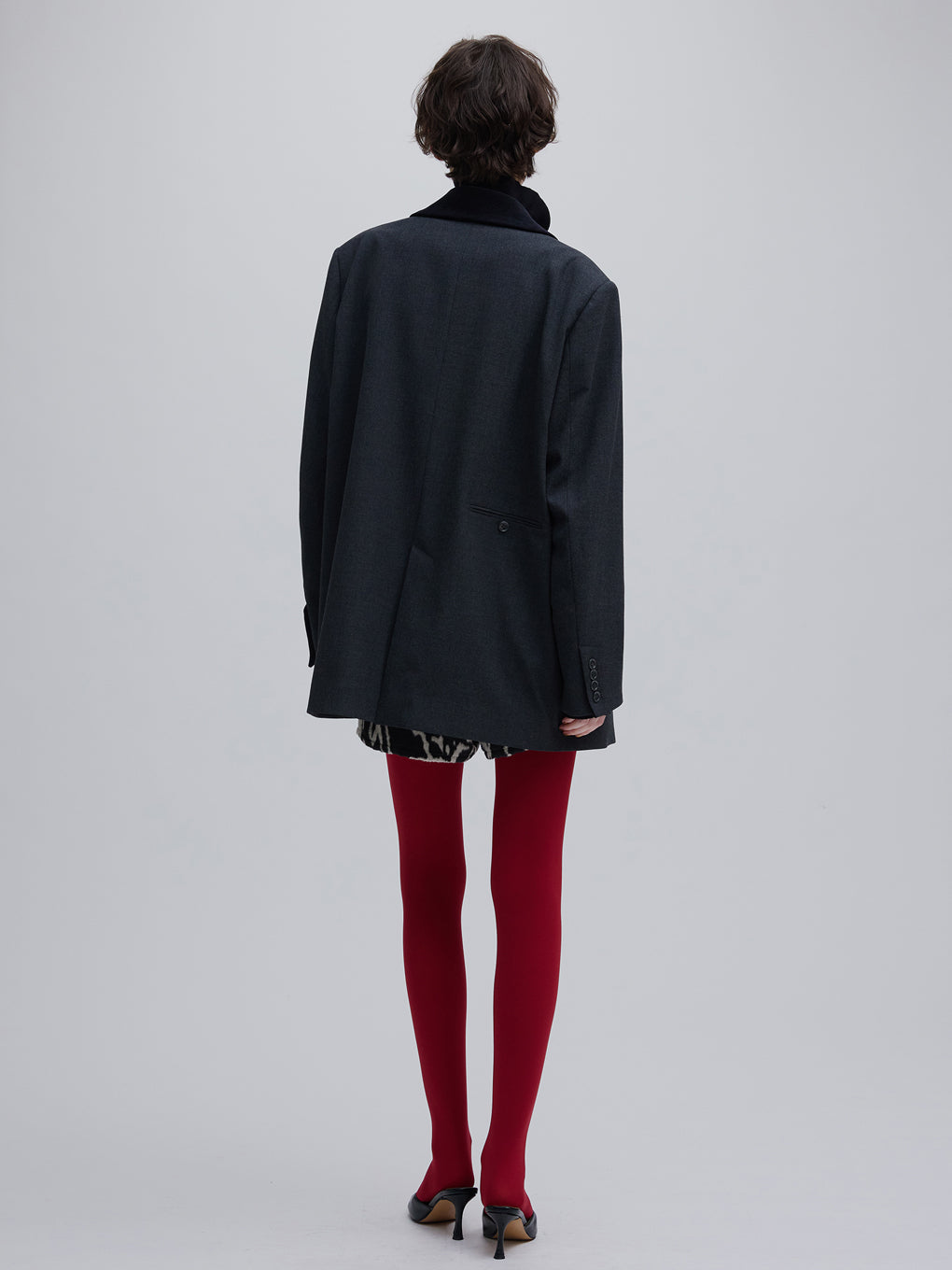 UND MIX FABRIC PATTERN JACKET