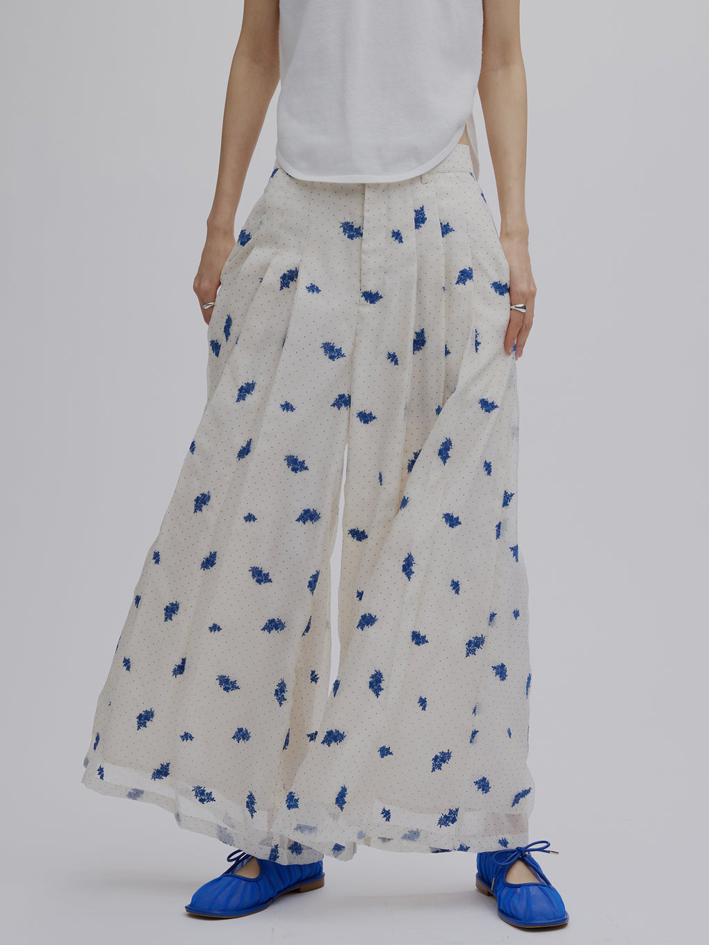 DOT FLOWER VEIL PANTS