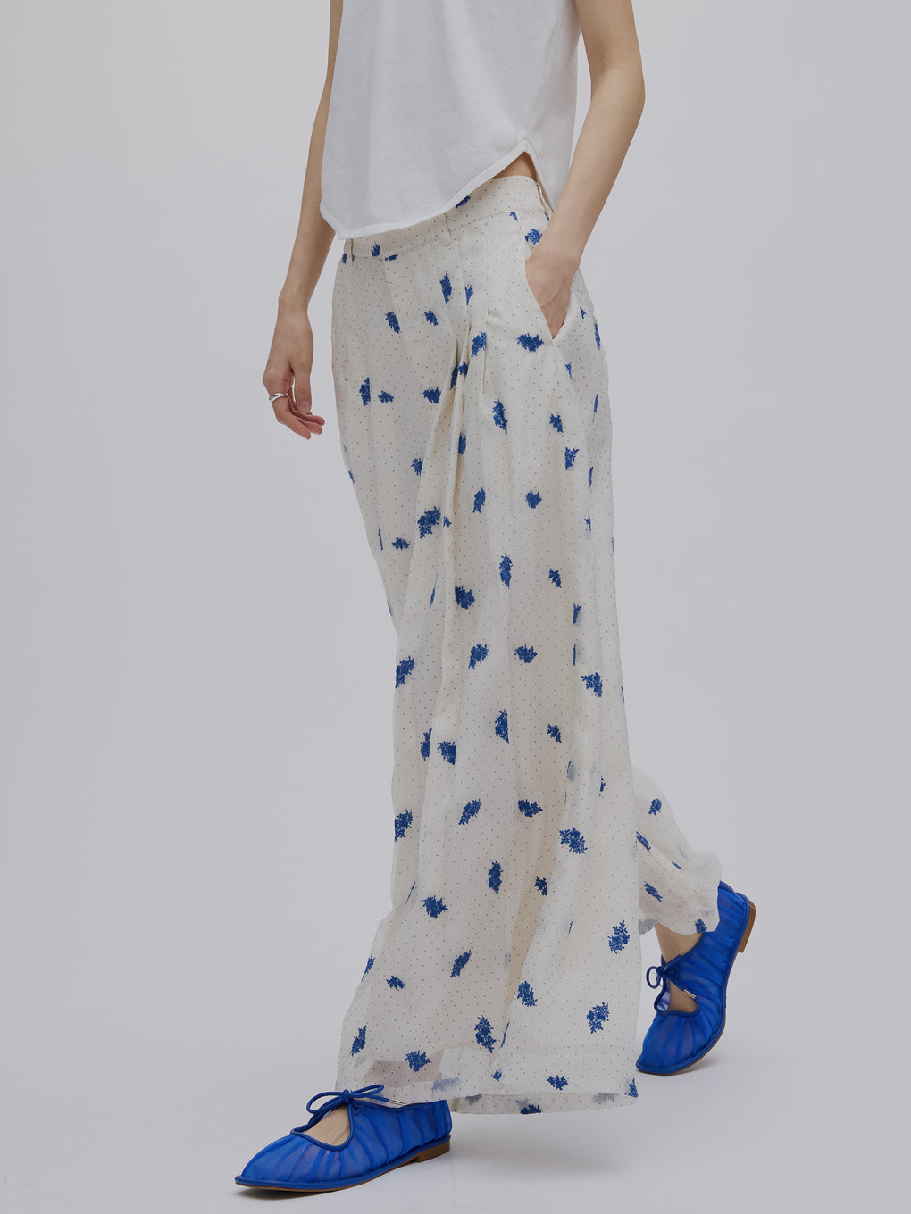 DOT FLOWER VEIL PANTS