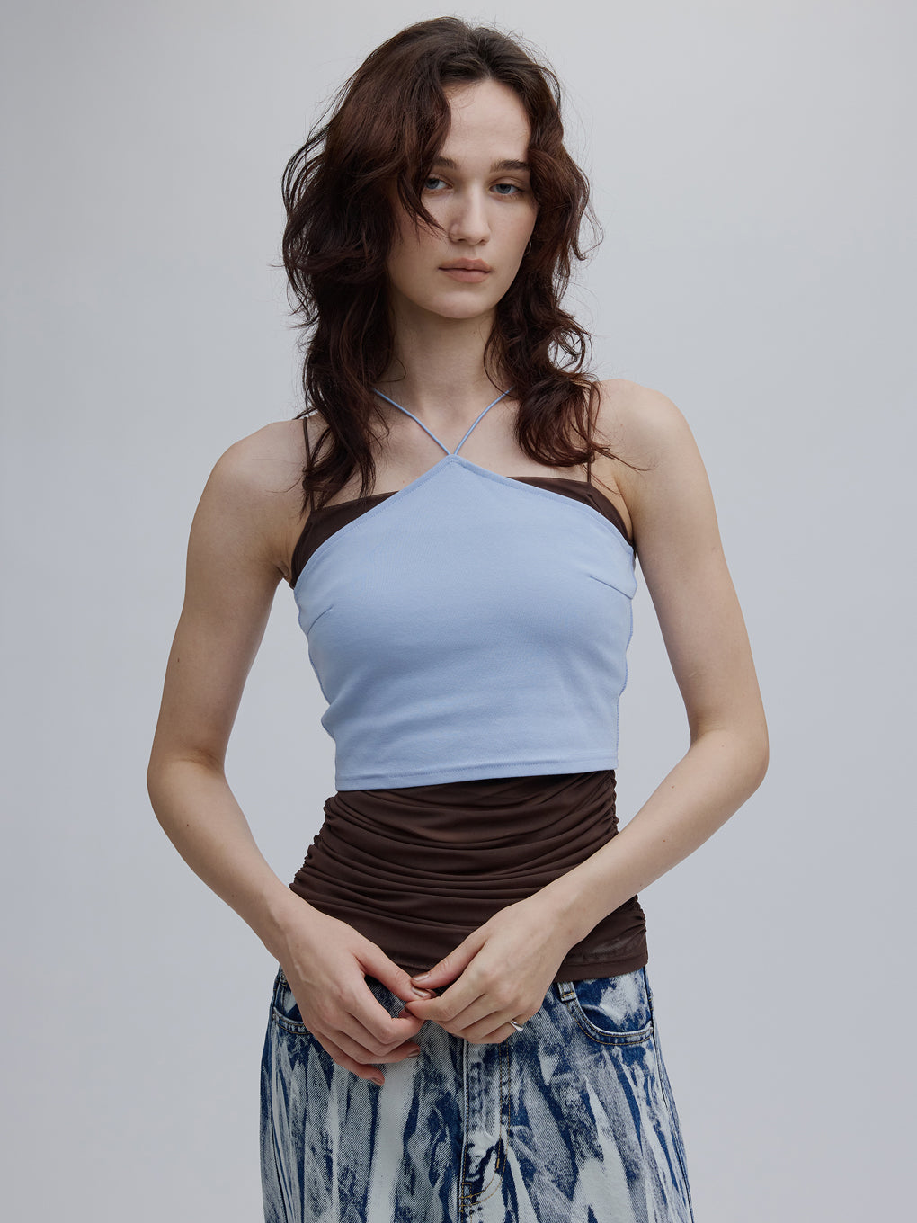 HALTER CAMISOLE LAYERED TOPS