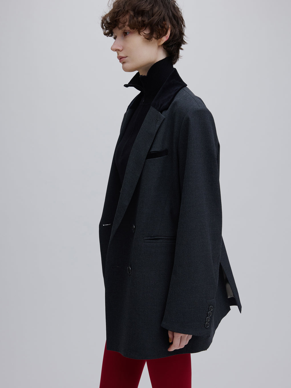 UND MIX FABRIC PATTERN JACKET