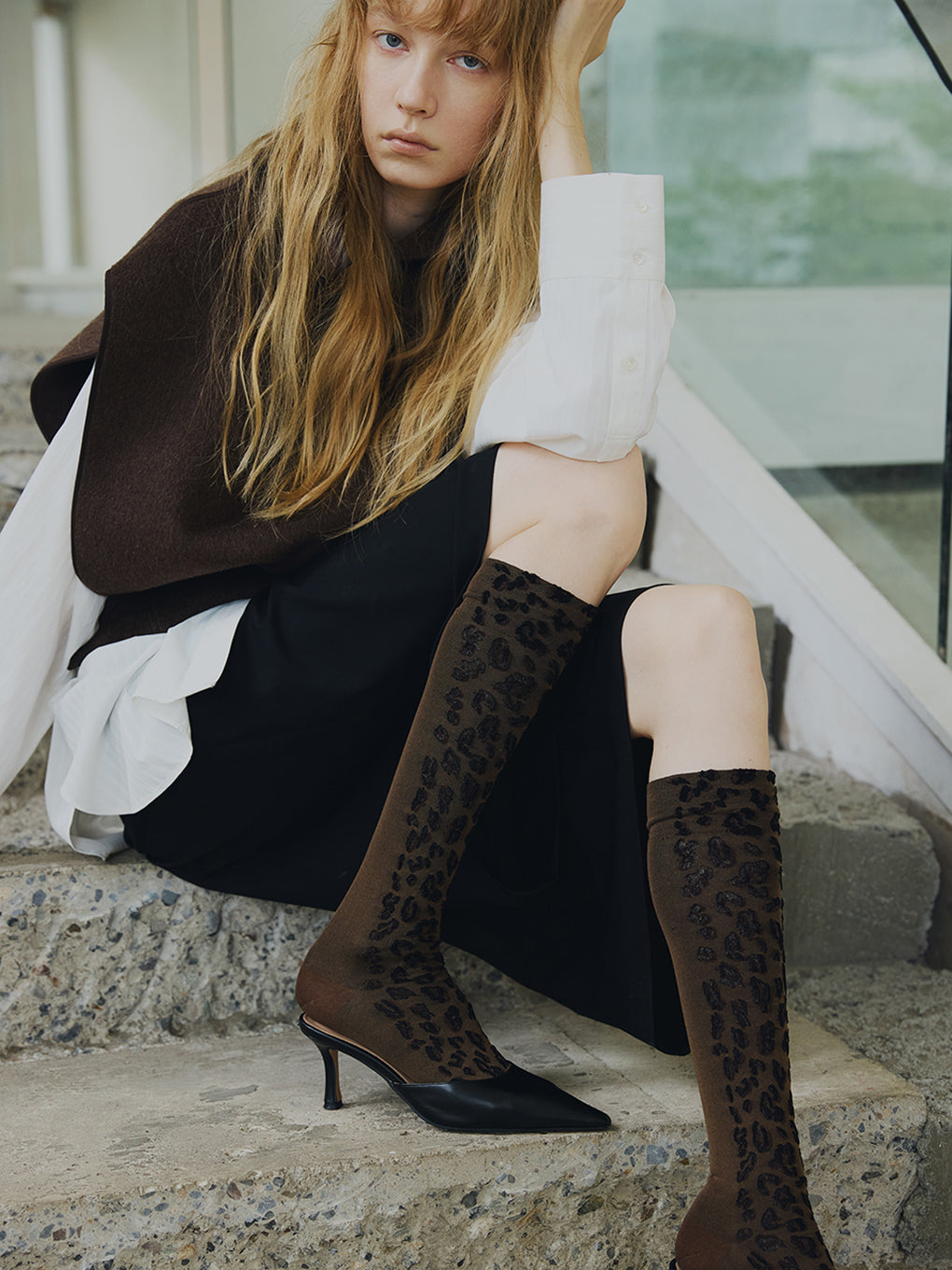 Tabio×Ameri LEOPARD PATTERN HIGH SOCKS