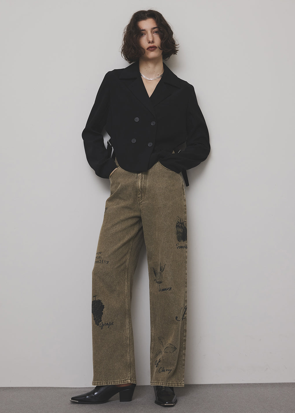 PAINT MOTIF PRINT DENIM PANTS
