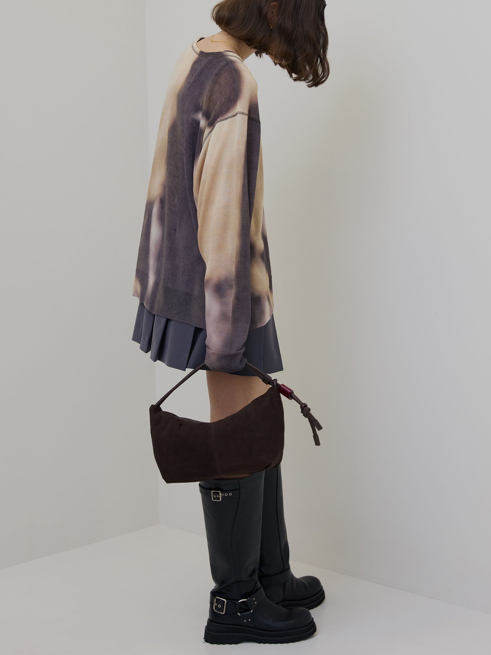 DULL GRADATION PRINT KNIT TOP
