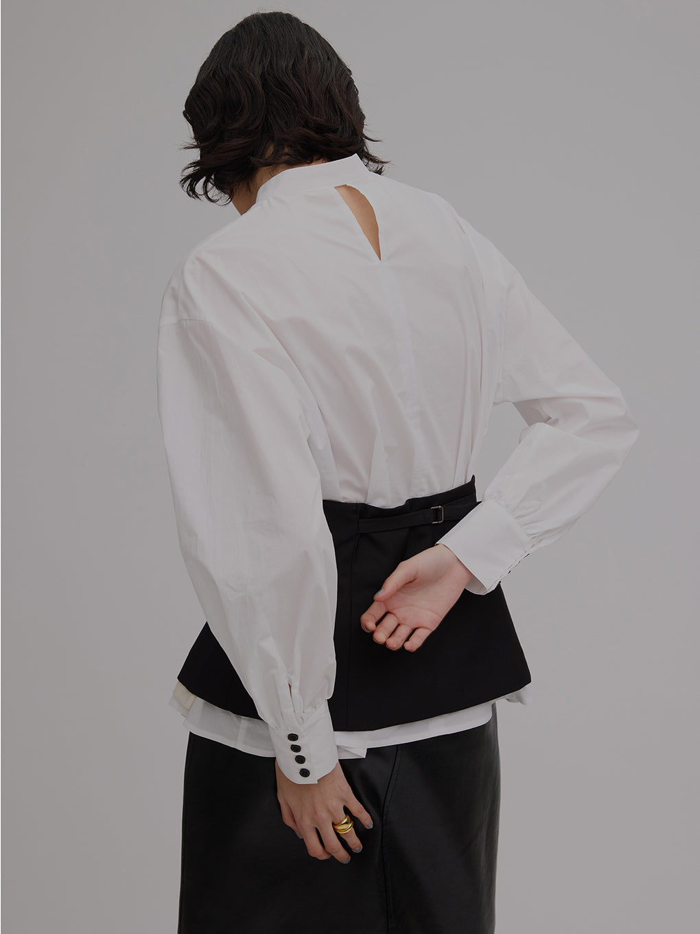 CORSET PIN TUCK BLOUSE