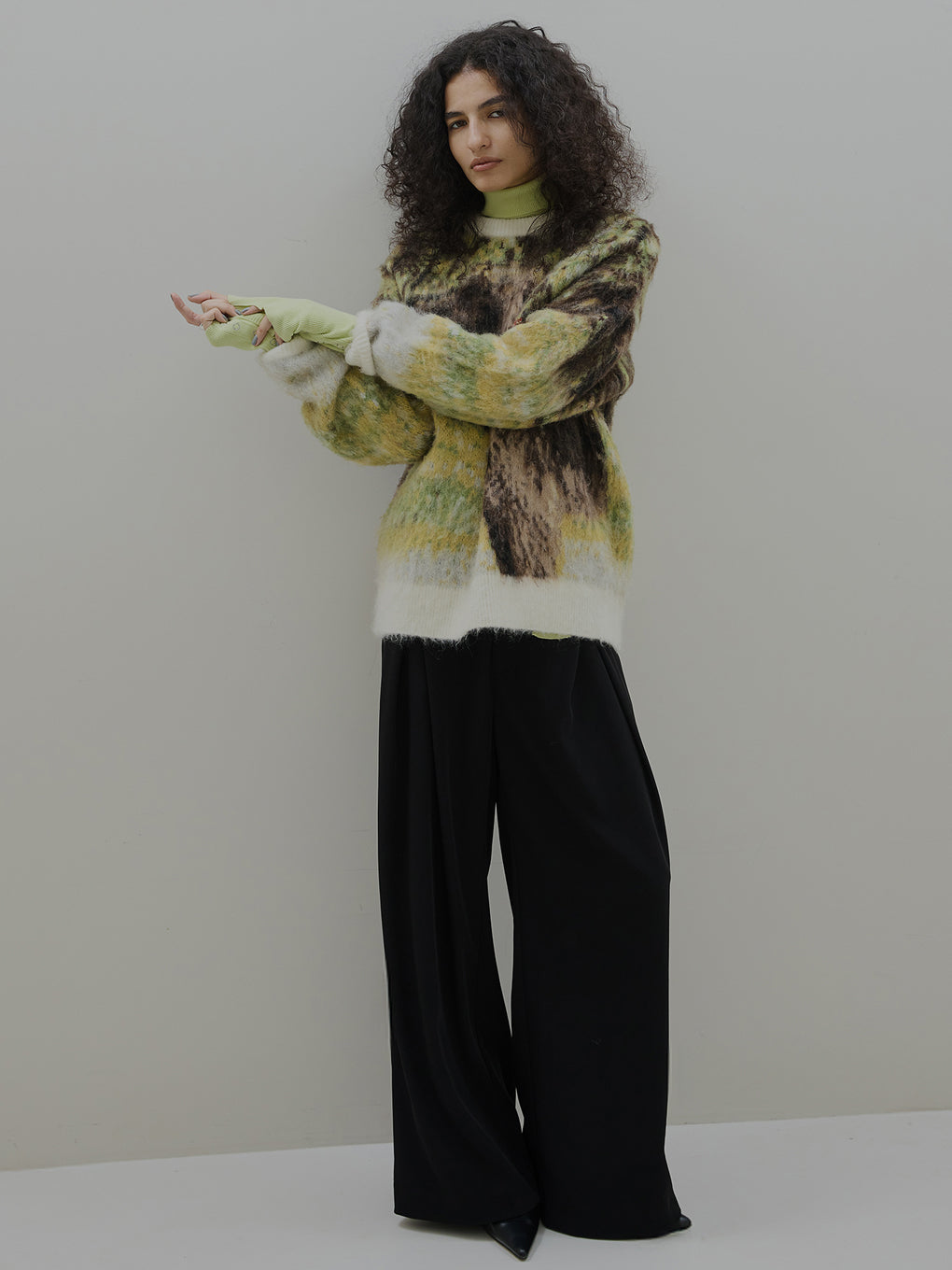 DOG MOHAIR JACQUARD KNIT TOP