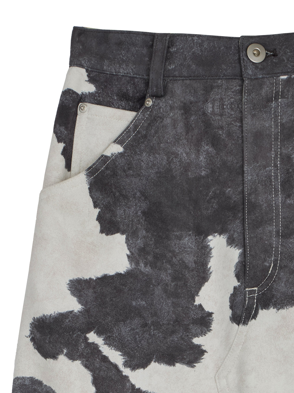 COW PATTERN SUEDE LIKE SKIRT