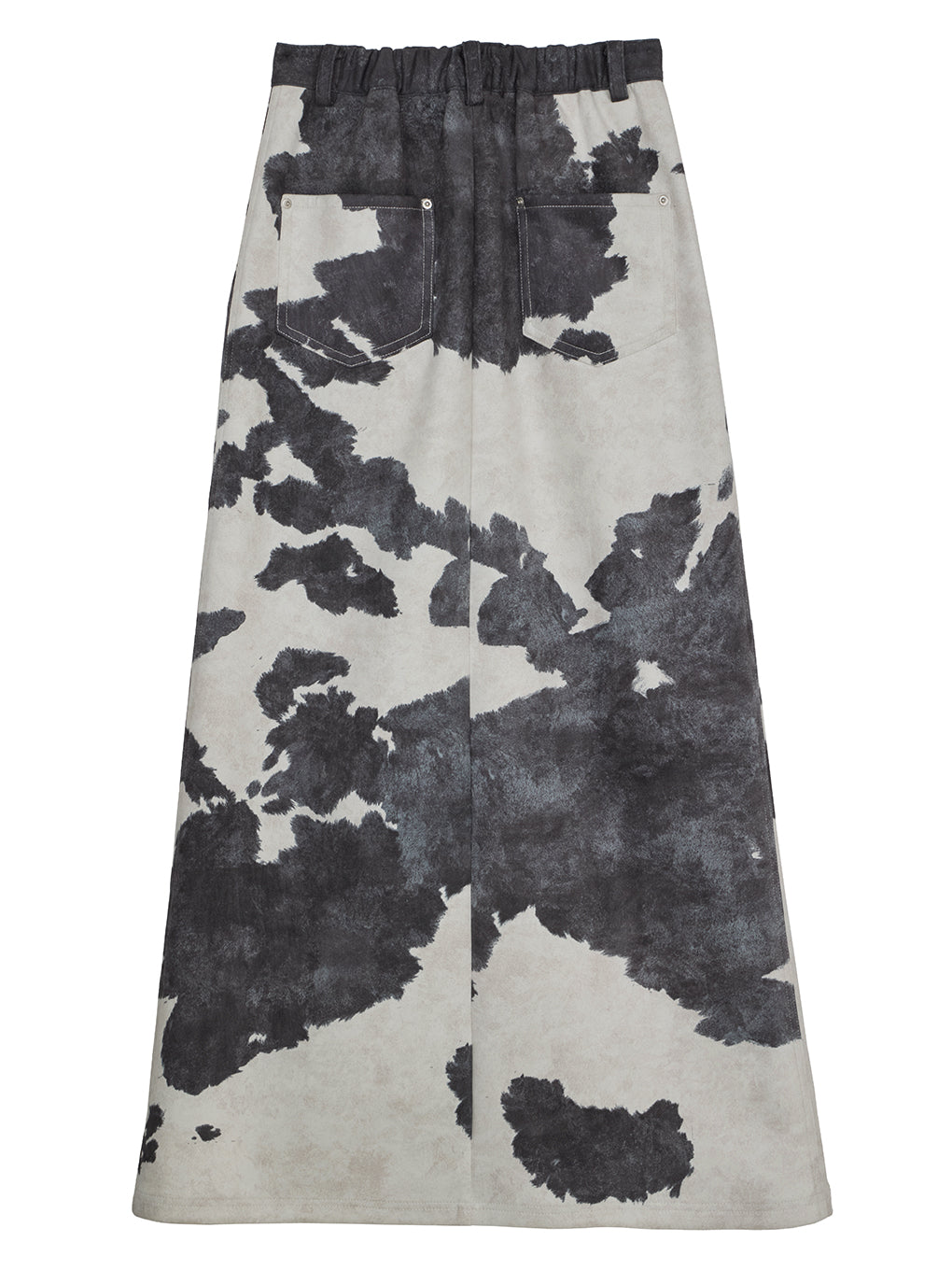 COW PATTERN SUEDE LIKE SKIRT
