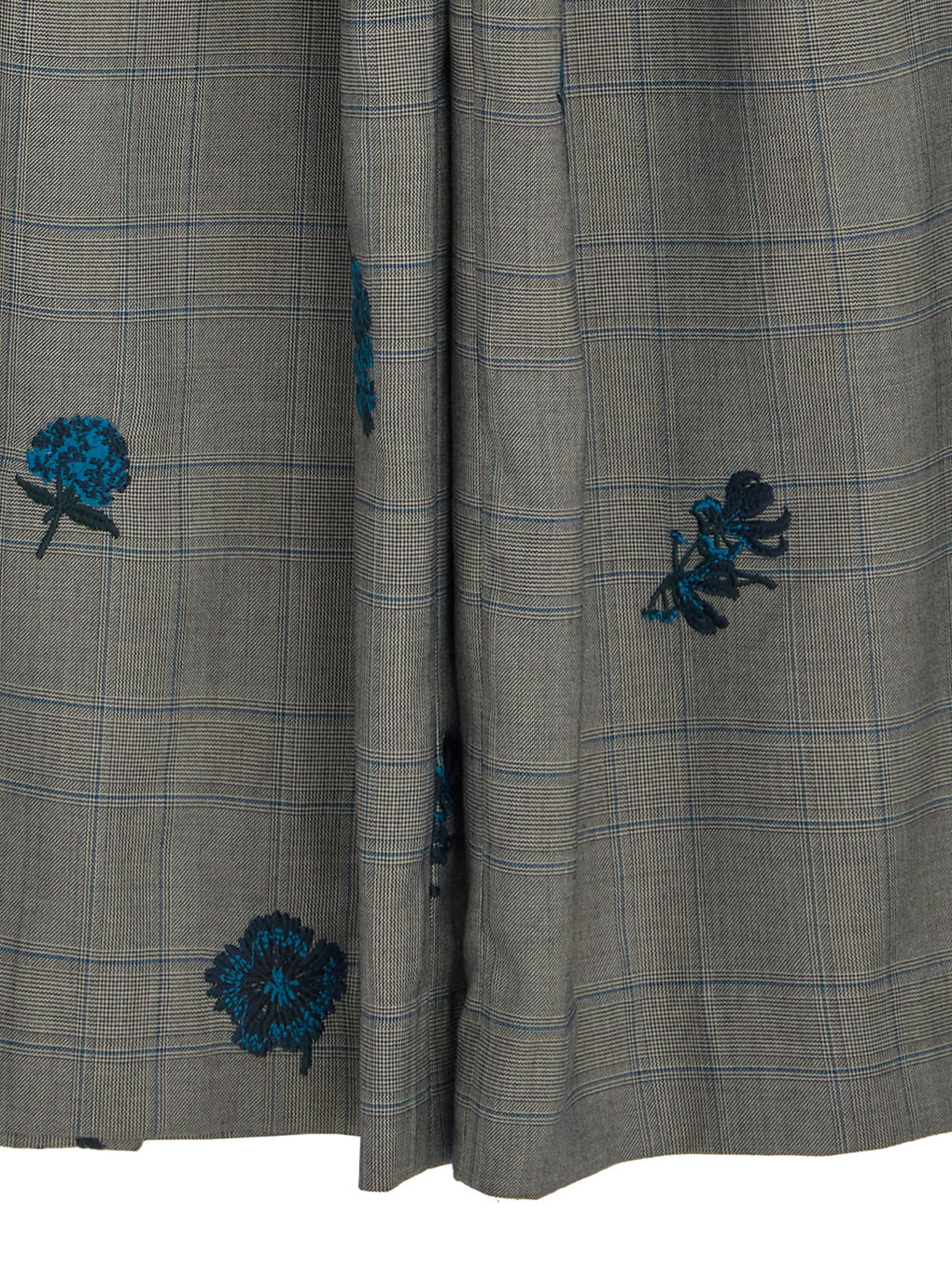 CHECK FLOWER PLEATS PANTS