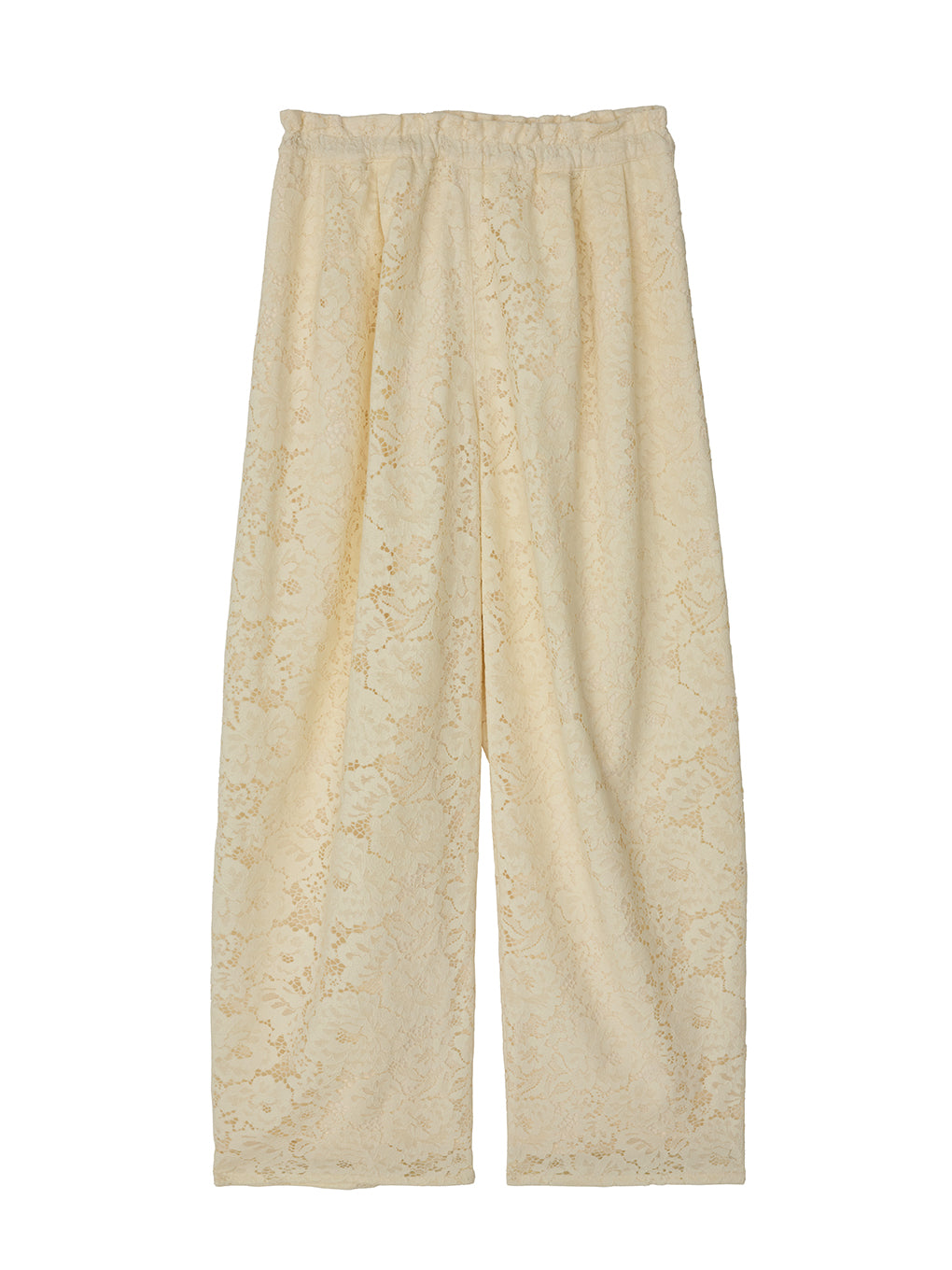 LACE GATHER CURVE PANTS