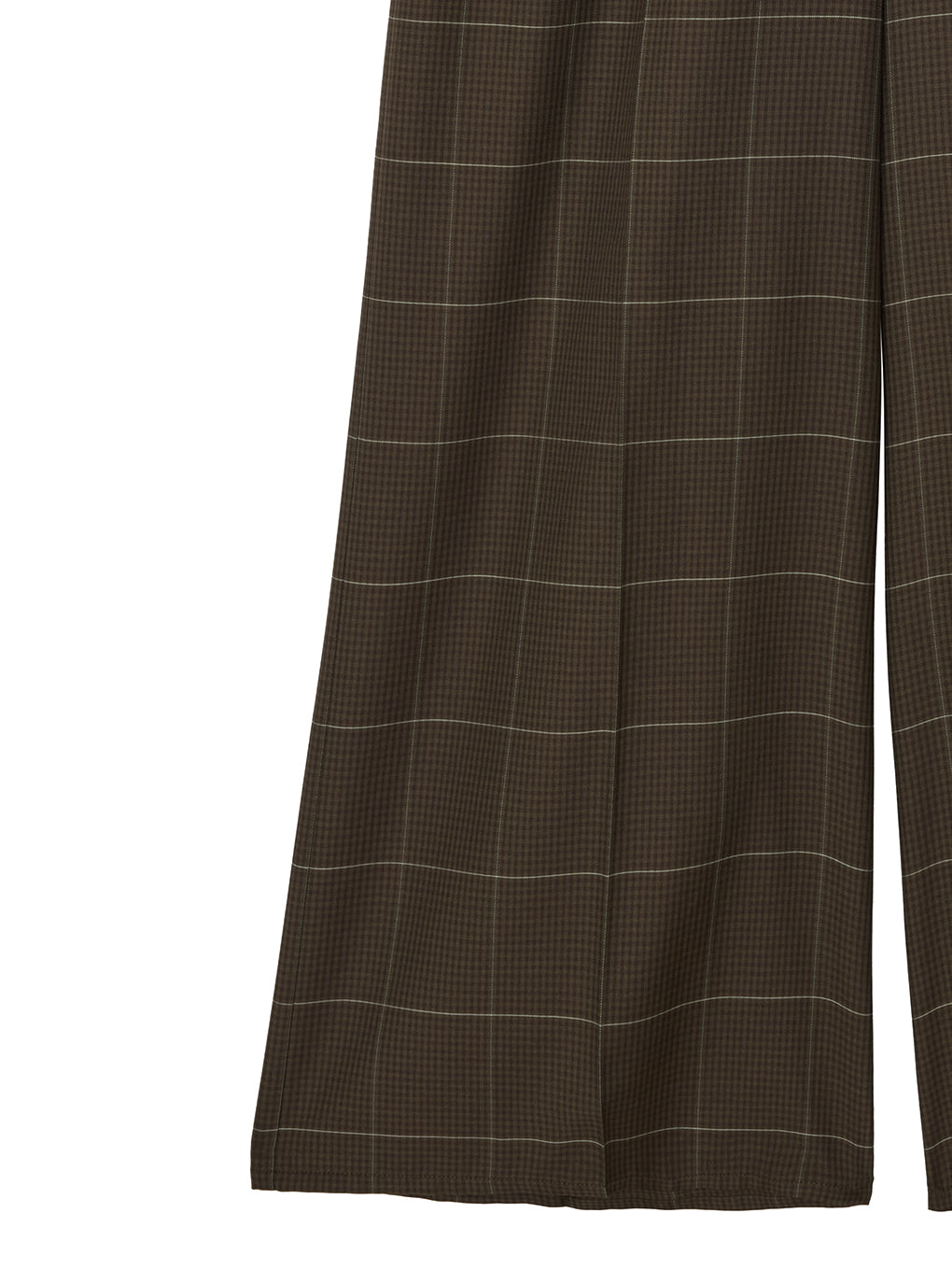 YARN DYED CHECK WIDE STRAIGHT PANTS