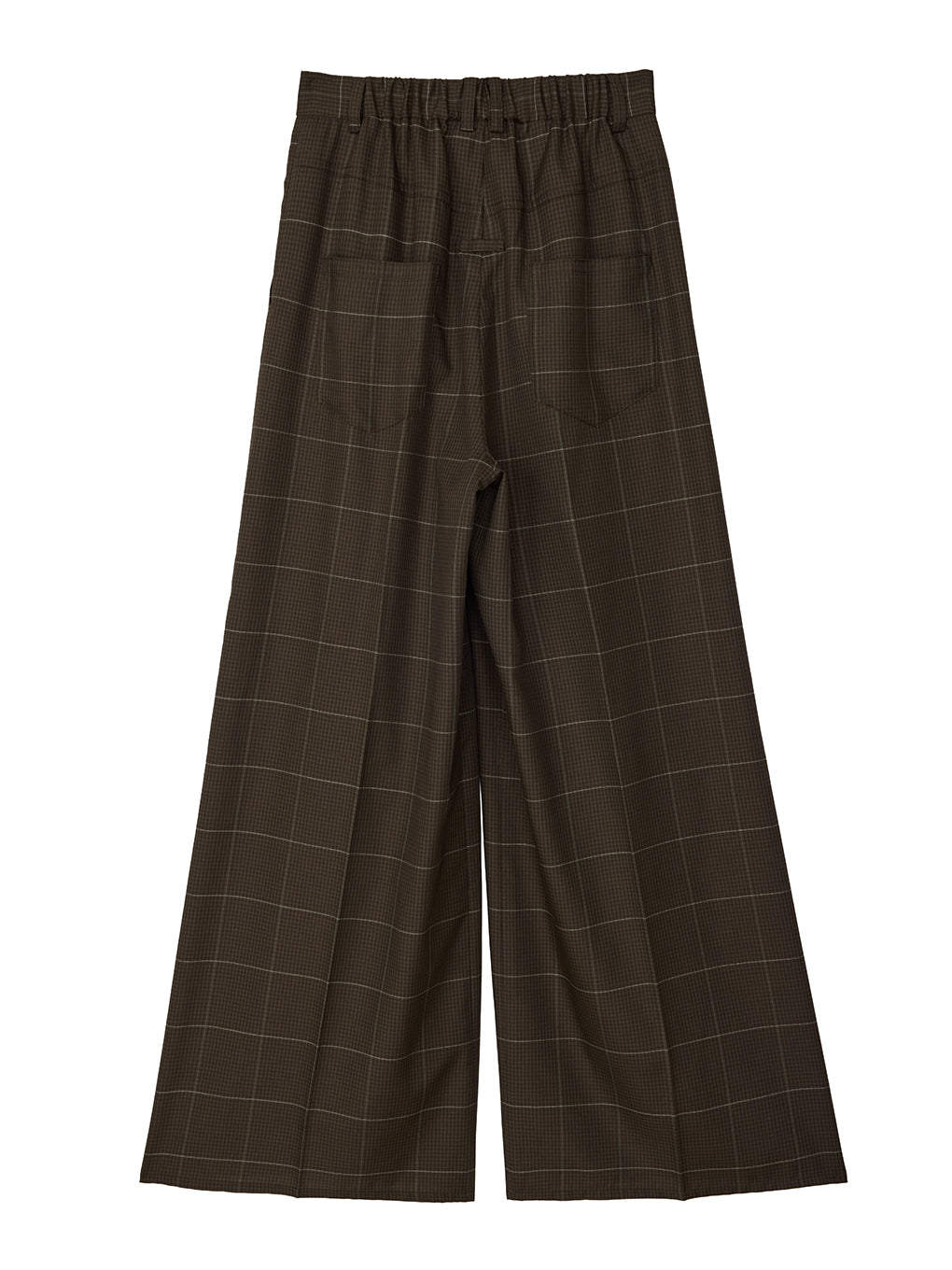 YARN DYED CHECK WIDE STRAIGHT PANTS