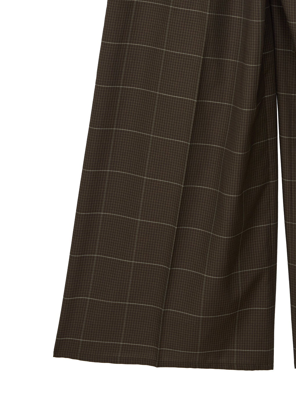 YARN DYED CHECK WIDE STRAIGHT PANTS