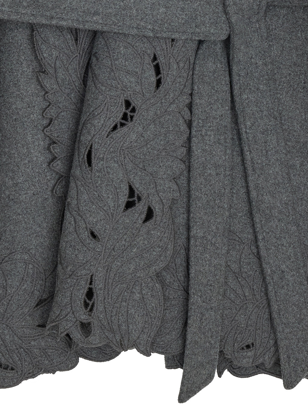 WOOL EMBROIDERY GOWN COAT