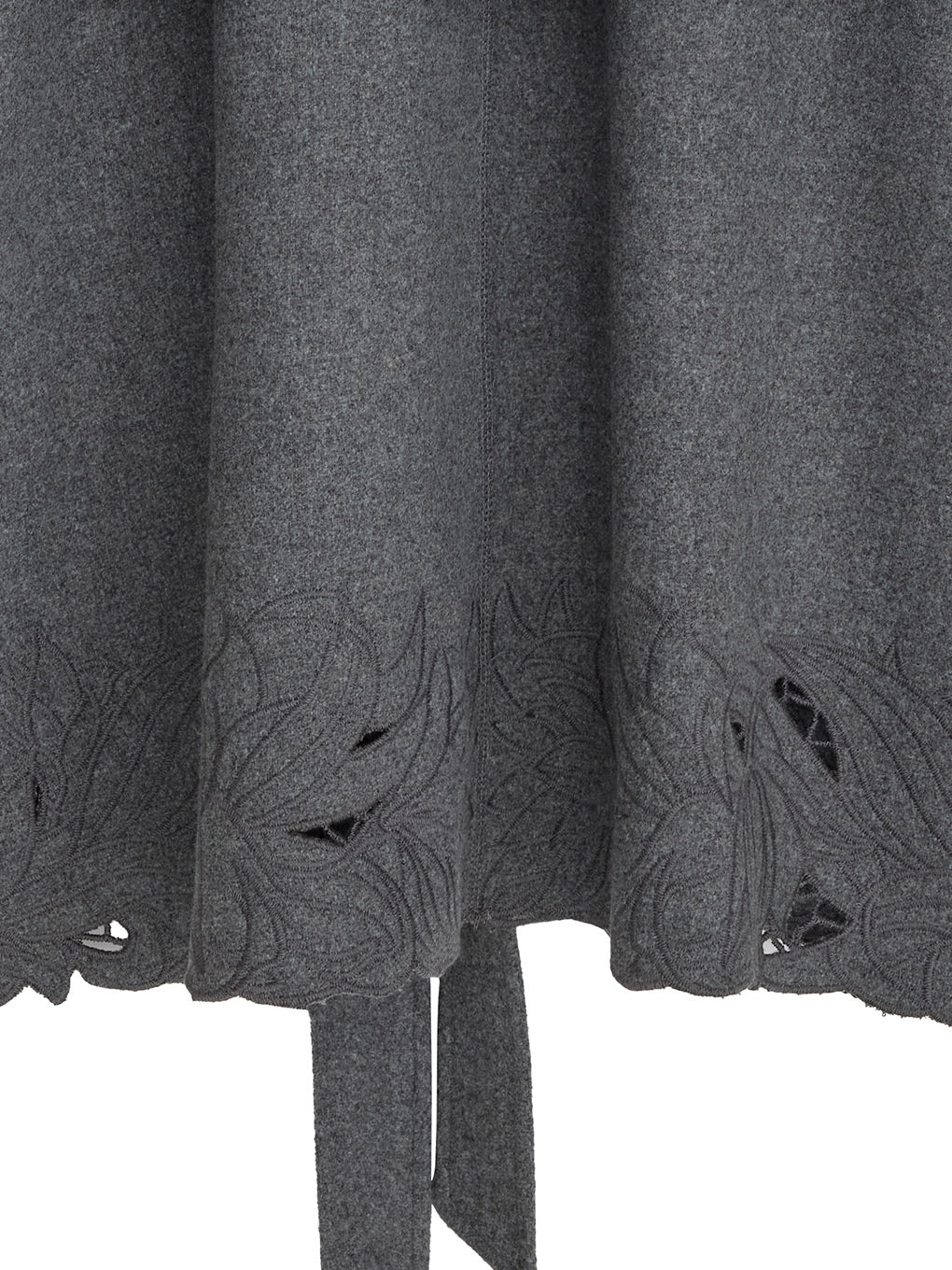 WOOL EMBROIDERY GOWN COAT