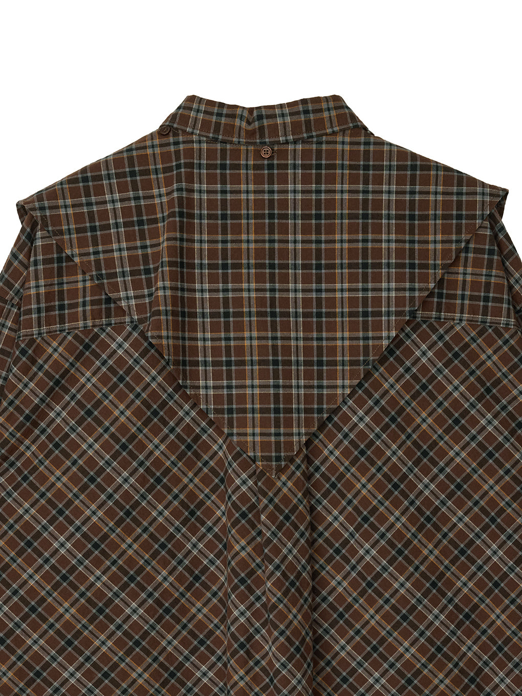 CHECK SCARF SET FRINGE SHIRT