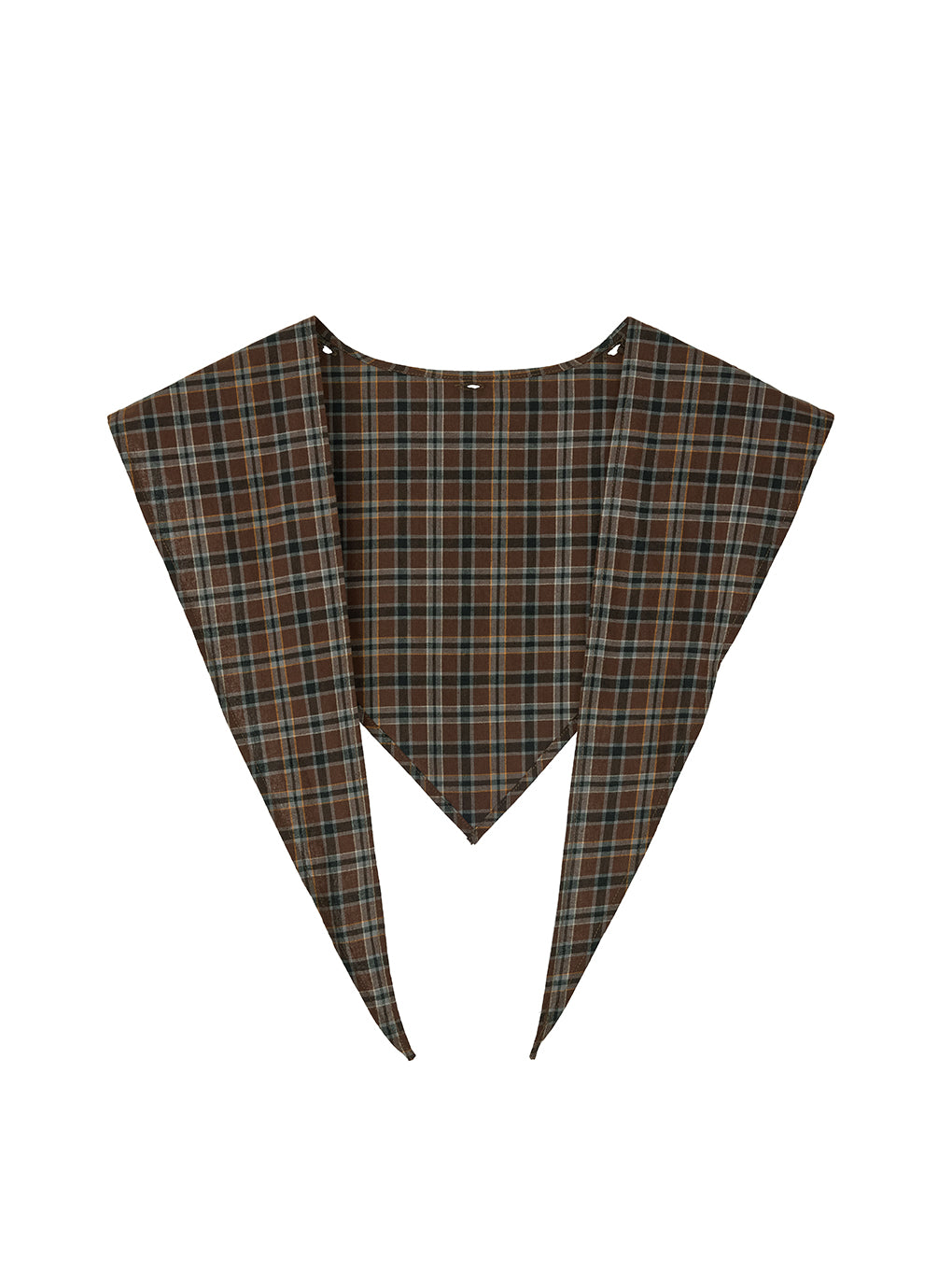 CHECK SCARF SET FRINGE SHIRT