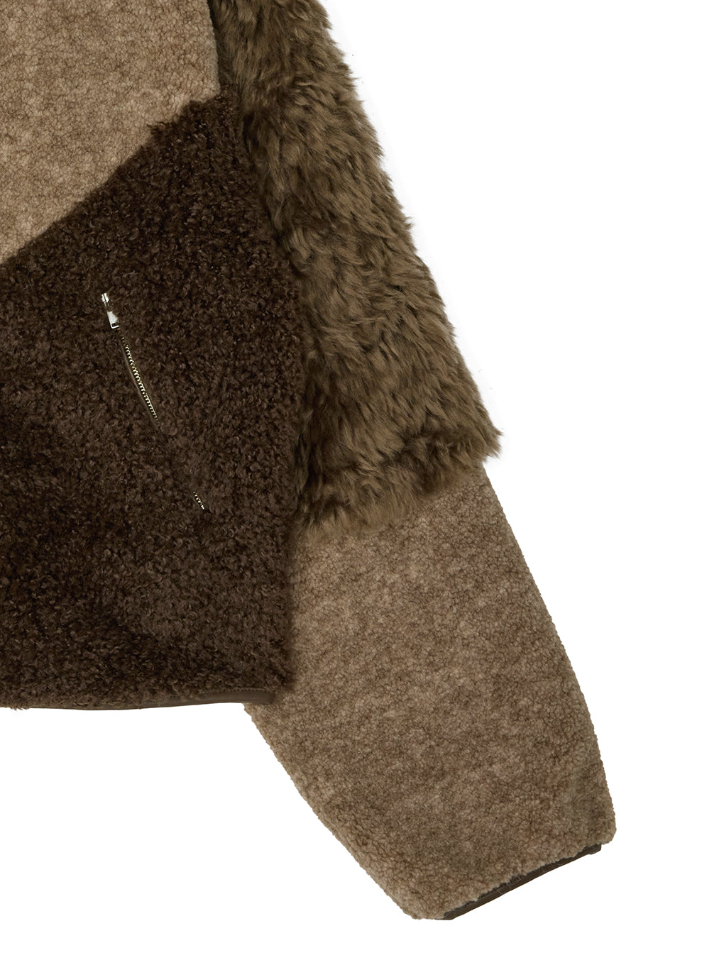 PATCHWORK BOA FUR TEDDY JACKET