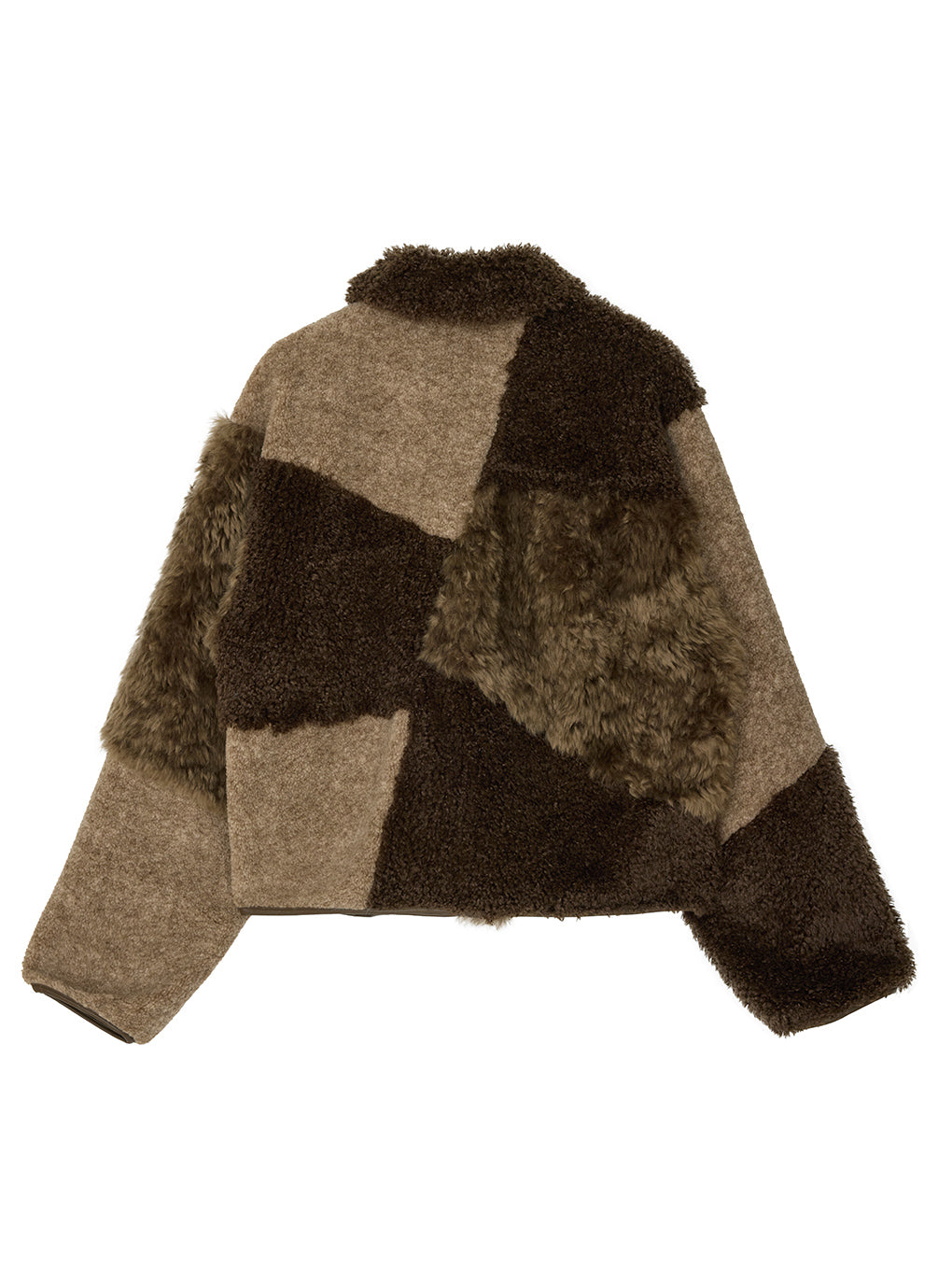 PATCHWORK BOA FUR TEDDY JACKET