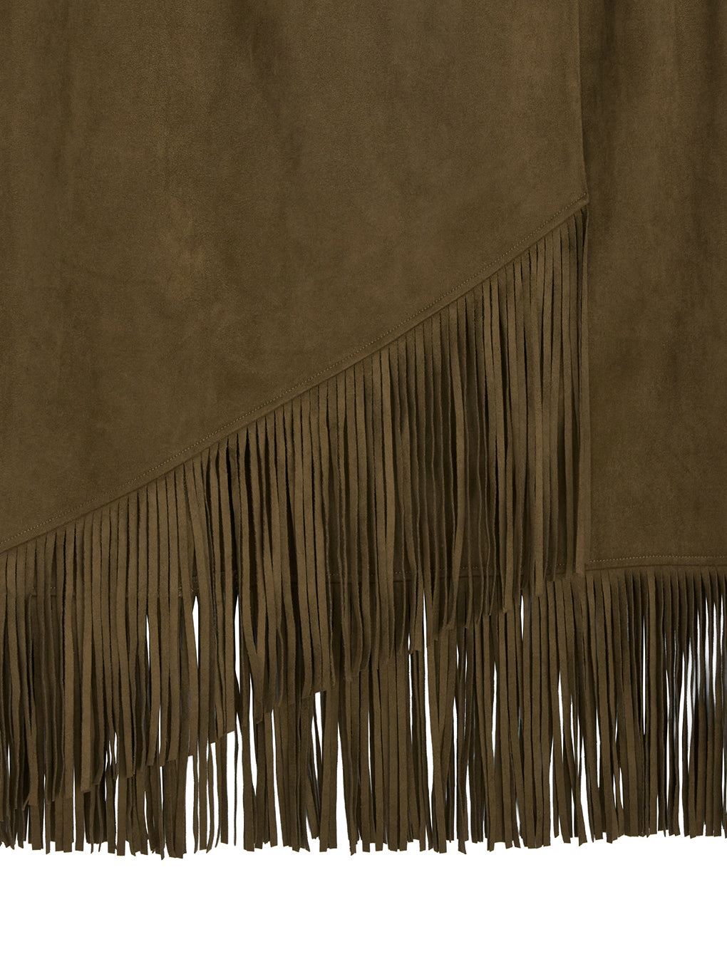 SUEDE FRINGE WRAP SKIRT
