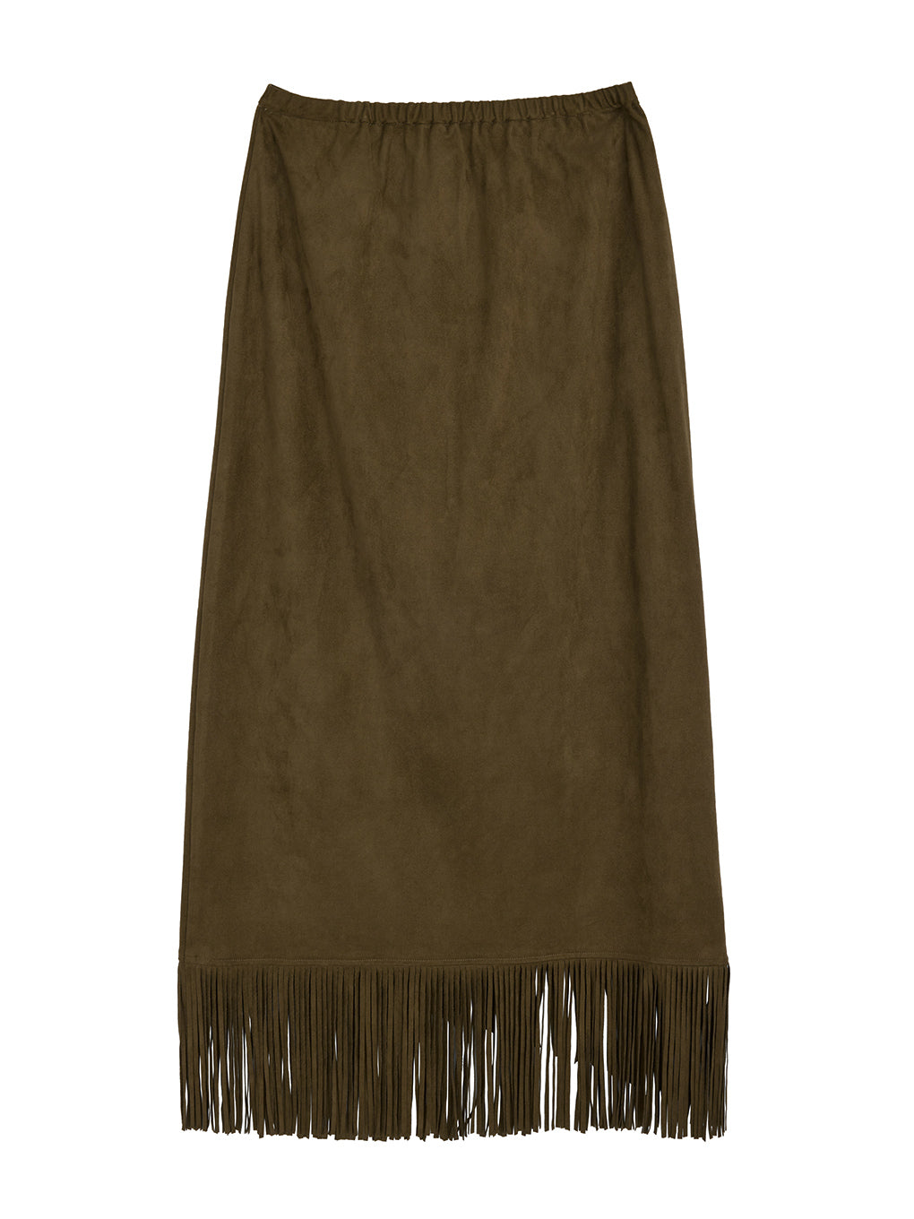 SUEDE FRINGE WRAP SKIRT