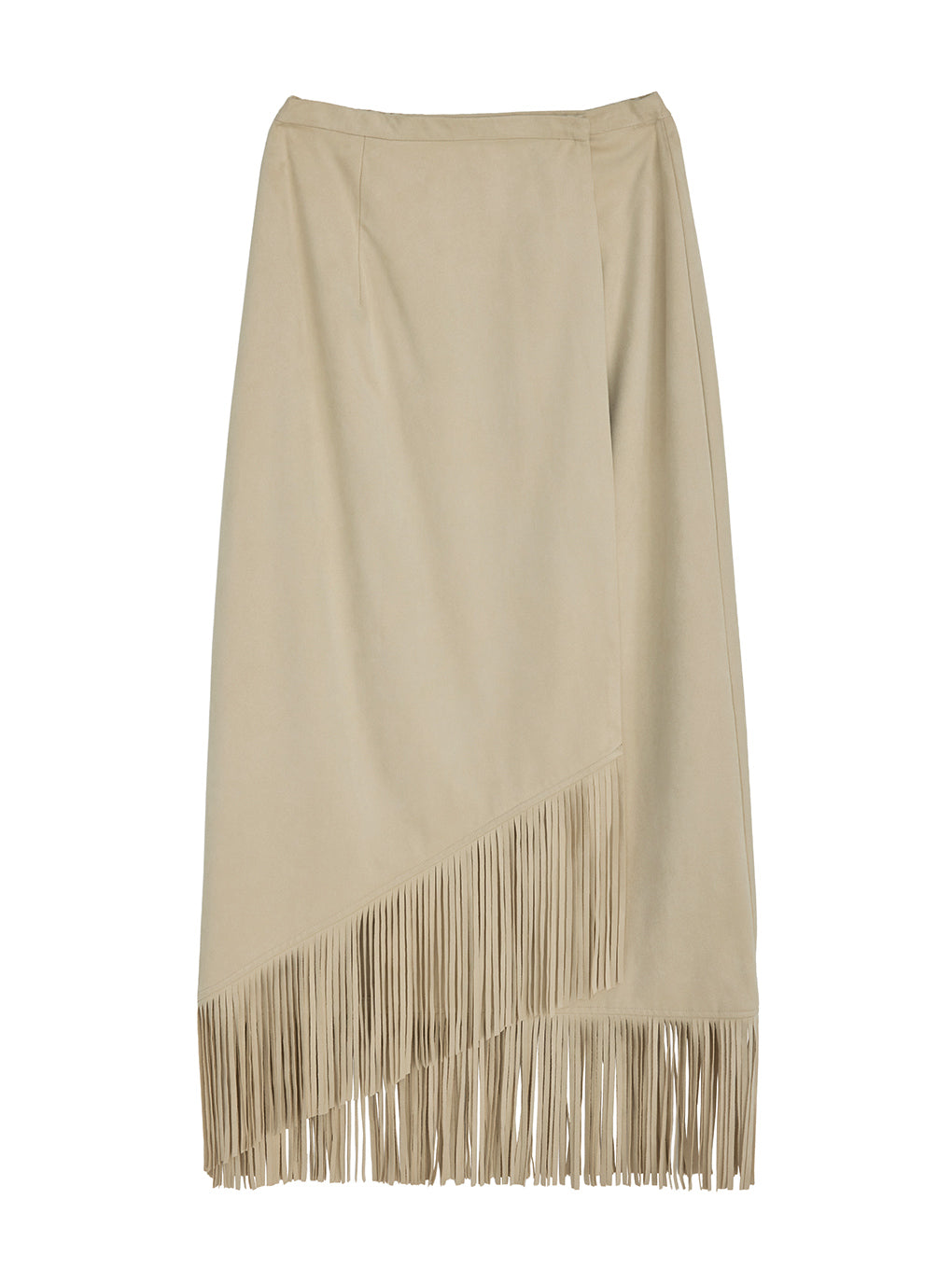 SUEDE FRINGE WRAP SKIRT