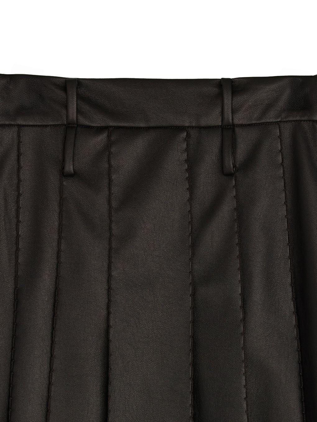 PLEATS MEDIUM SYNTHETIC LEATHER SKIRT