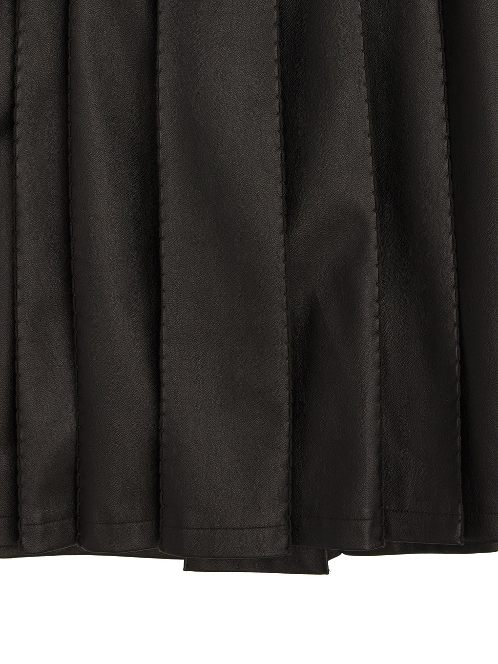 PLEATS MEDIUM SYNTHETIC LEATHER SKIRT