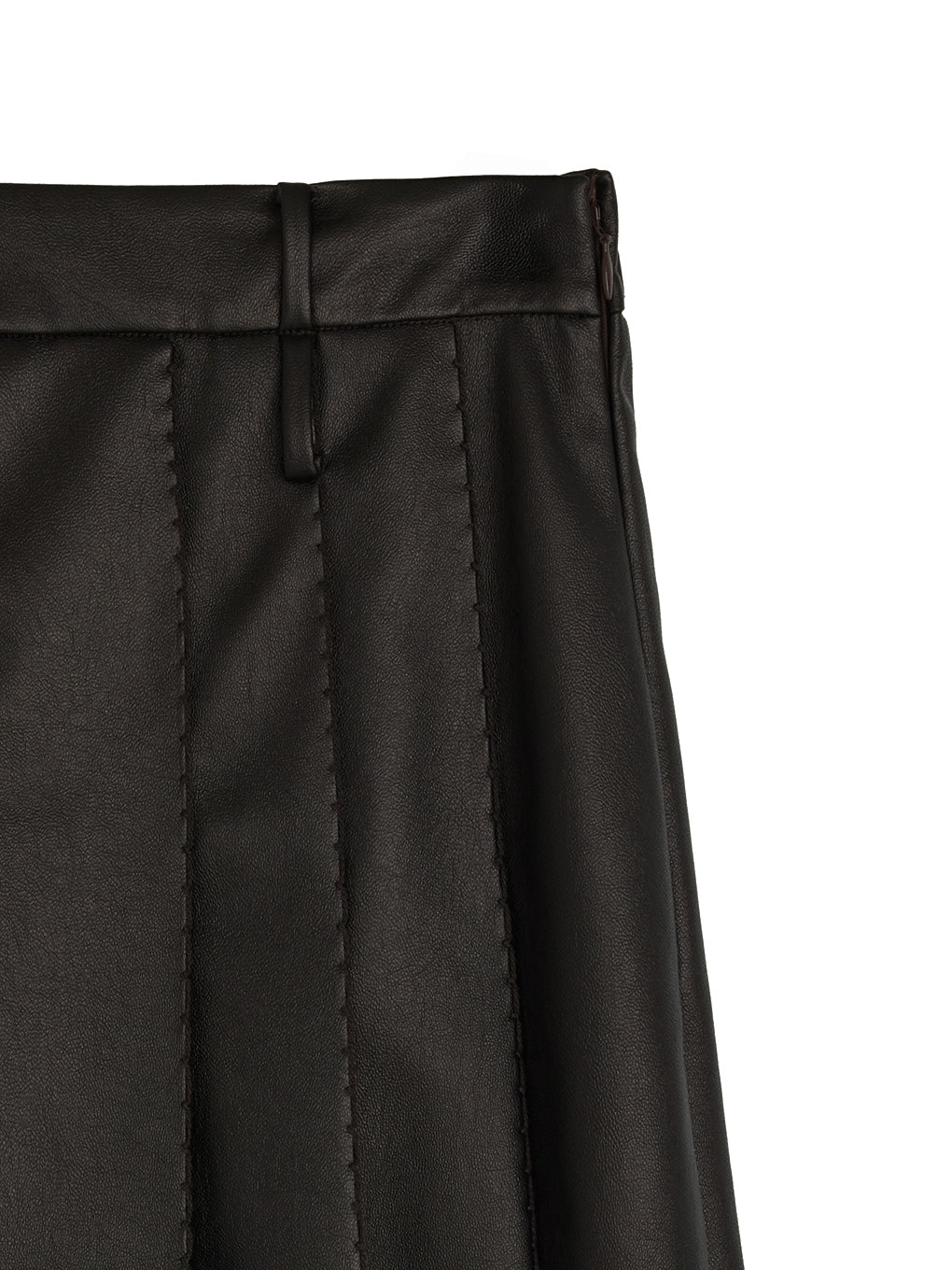 PLEATS MEDIUM SYNTHETIC LEATHER SKIRT