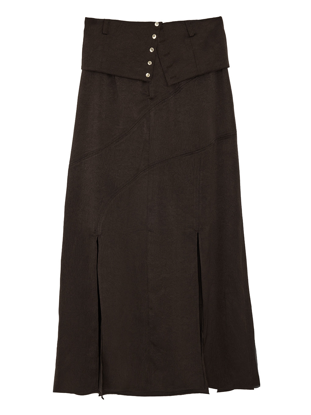 CRUSHED SATIN ARRANGE CORD SKIRT