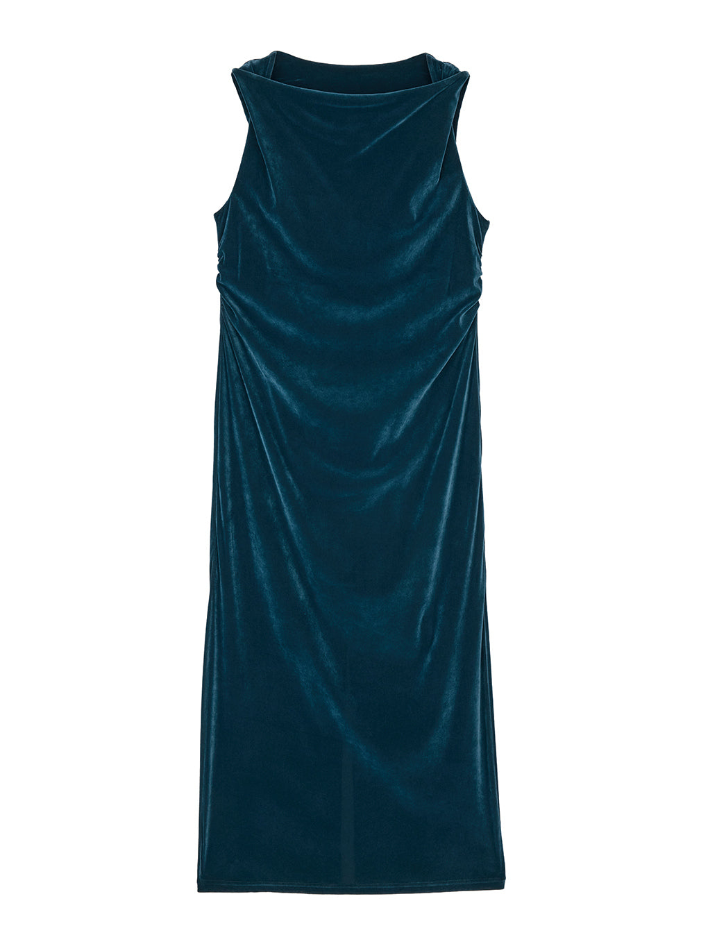 DRAPE CURVE VELOUR DRESS