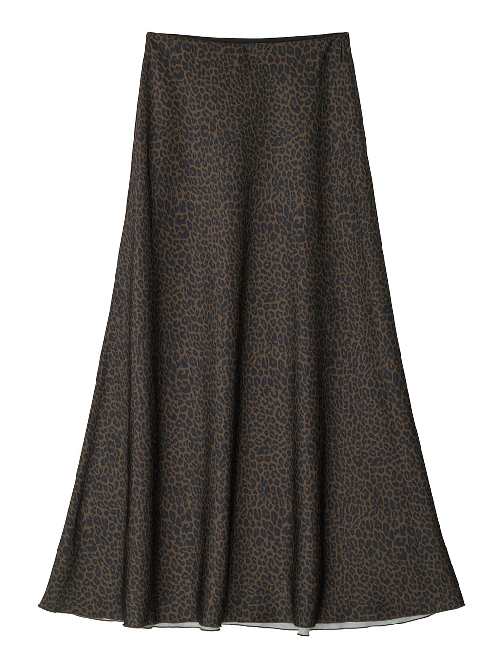LEOPARD BIAS NARROW SKIRT