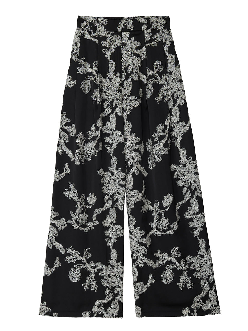 MOLE YARN EMBROIDERY SATIN PANTS