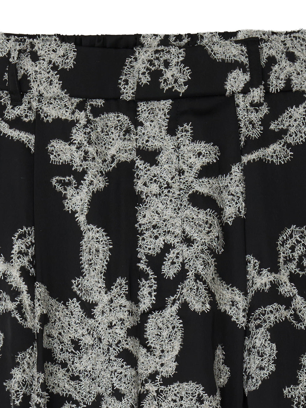 MOLE YARN EMBROIDERY SATIN PANTS
