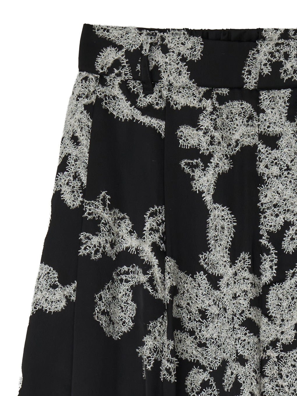 MOLE YARN EMBROIDERY SATIN PANTS