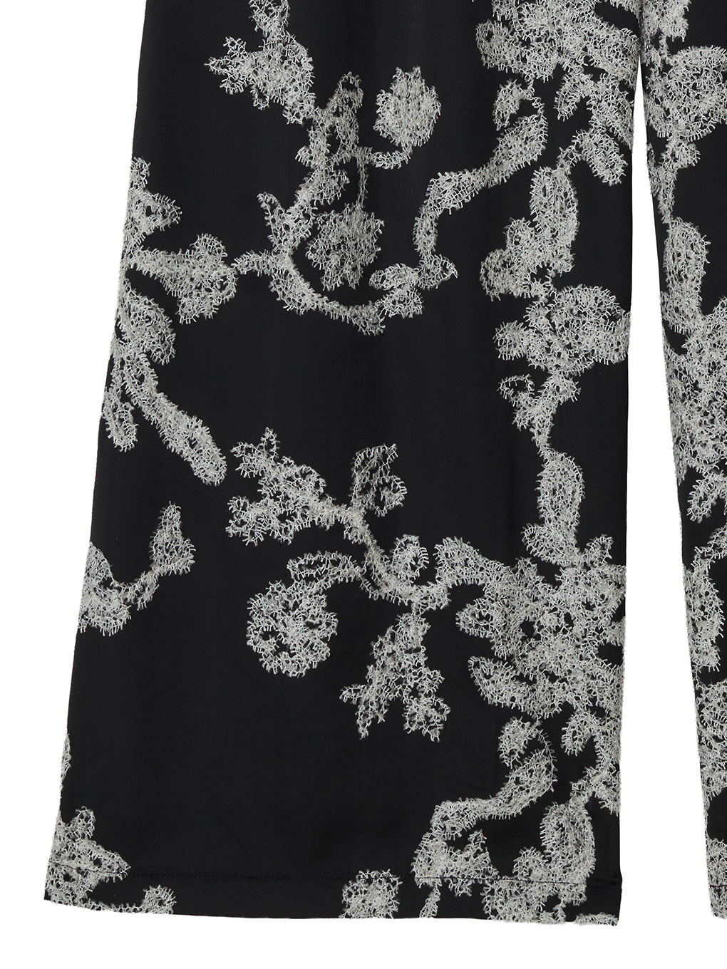 MOLE YARN EMBROIDERY SATIN PANTS