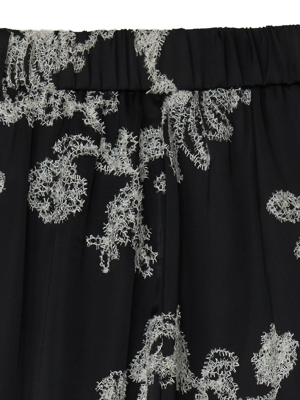 MOLE YARN EMBROIDERY SATIN PANTS