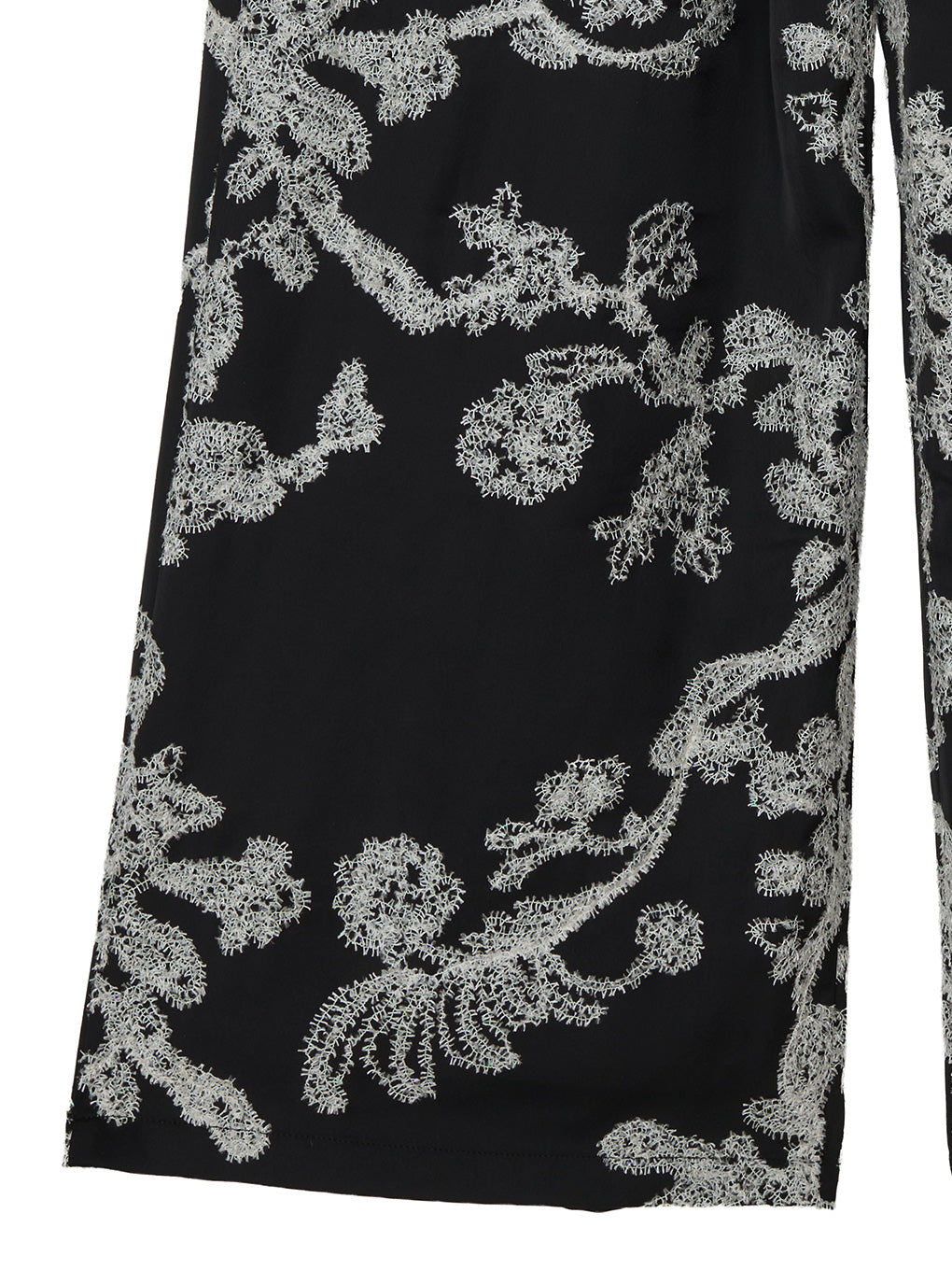 MOLE YARN EMBROIDERY SATIN PANTS