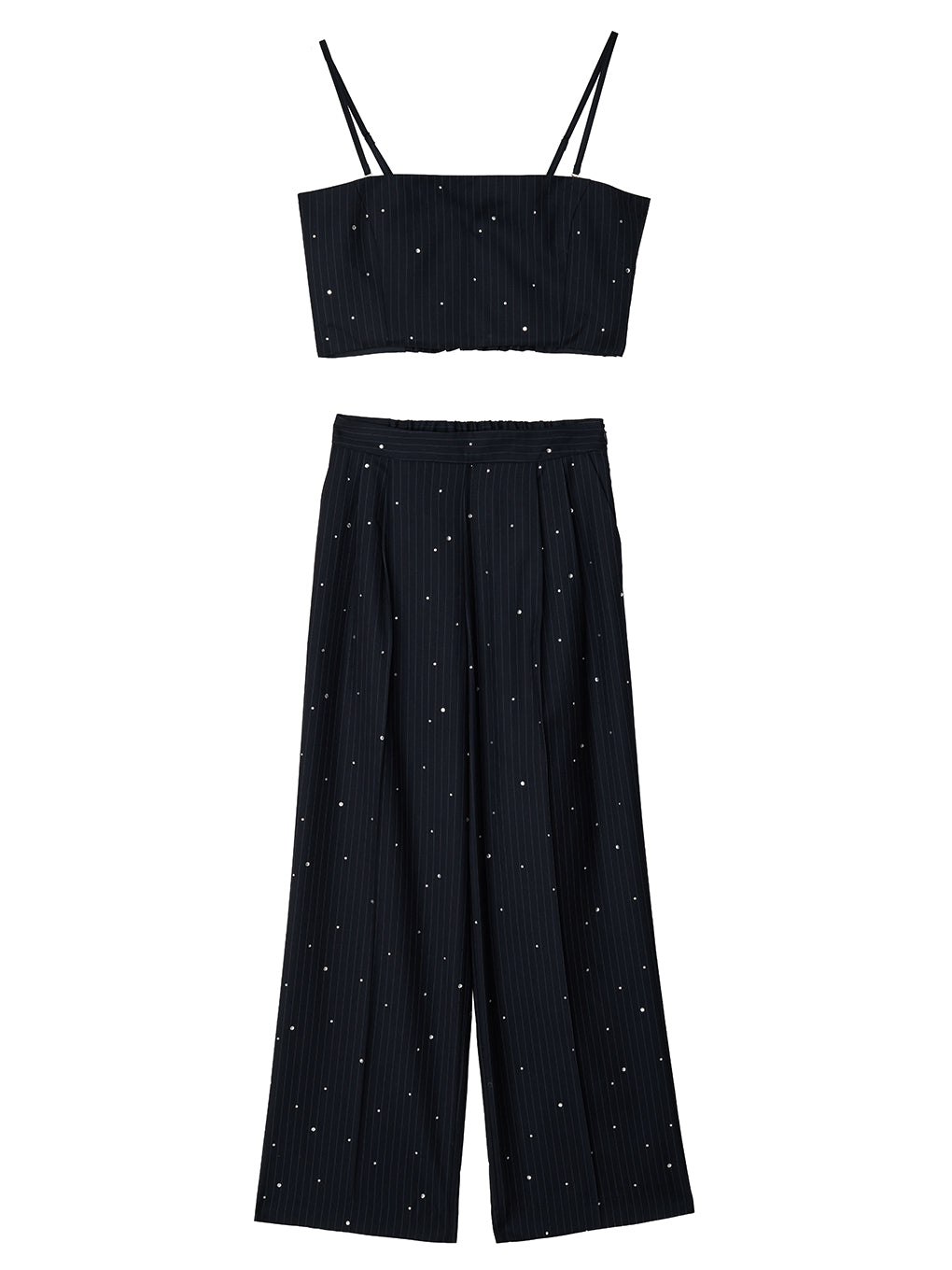 HOTFIX PINSTRIPE BUSTIER SET PANTS