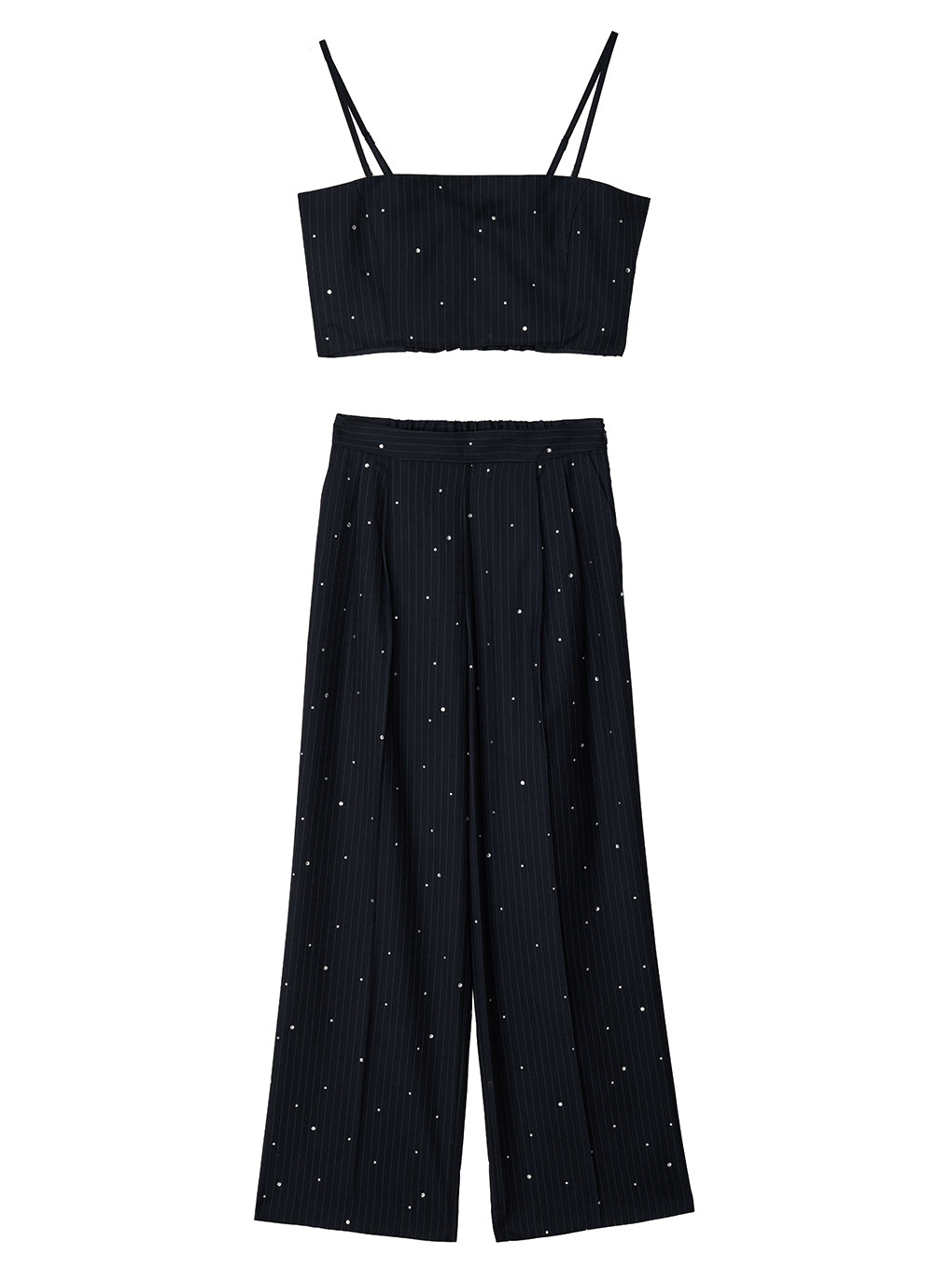 HOTFIX PINSTRIPE BUSTIER SET PANTS