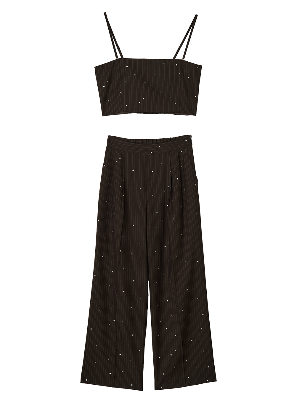 HOTFIX PINSTRIPE BUSTIER SET PANTS