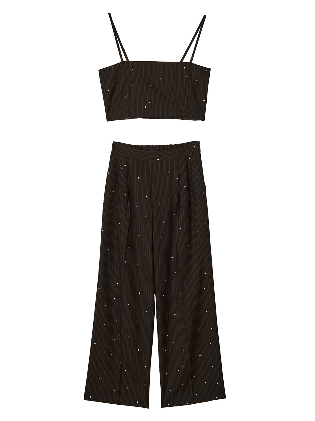 HOTFIX PINSTRIPE BUSTIER SET PANTS