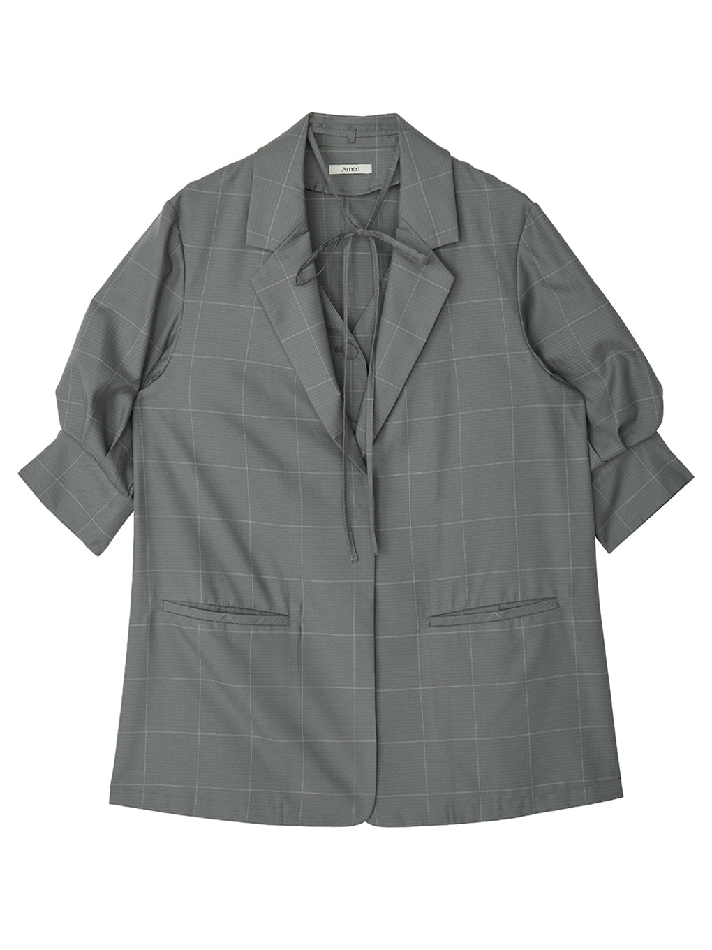 YARN DYED CHECK LAYERED VEST SHIRT